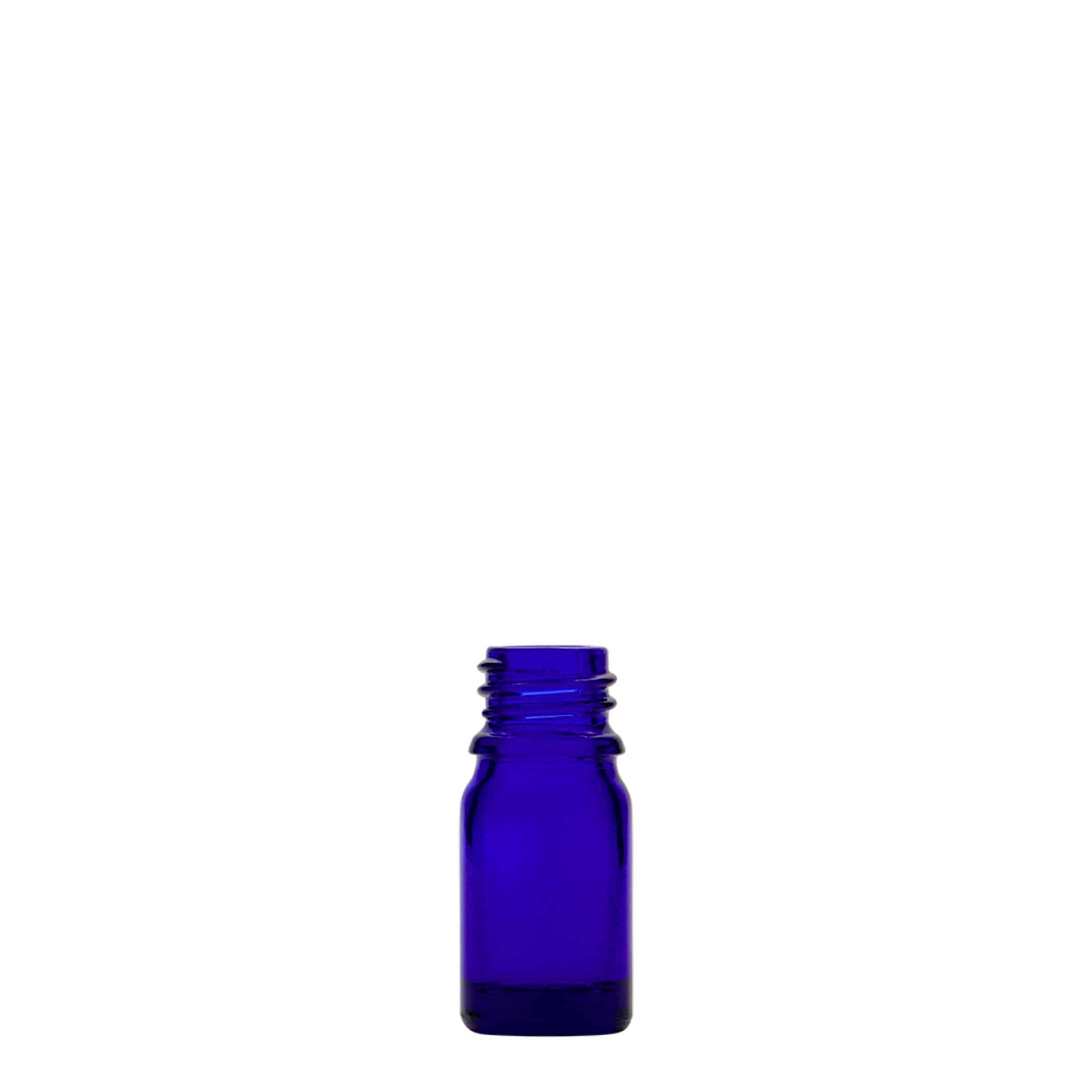 5 ml medicine bottle, glass, royal blue, opening: DIN 18
