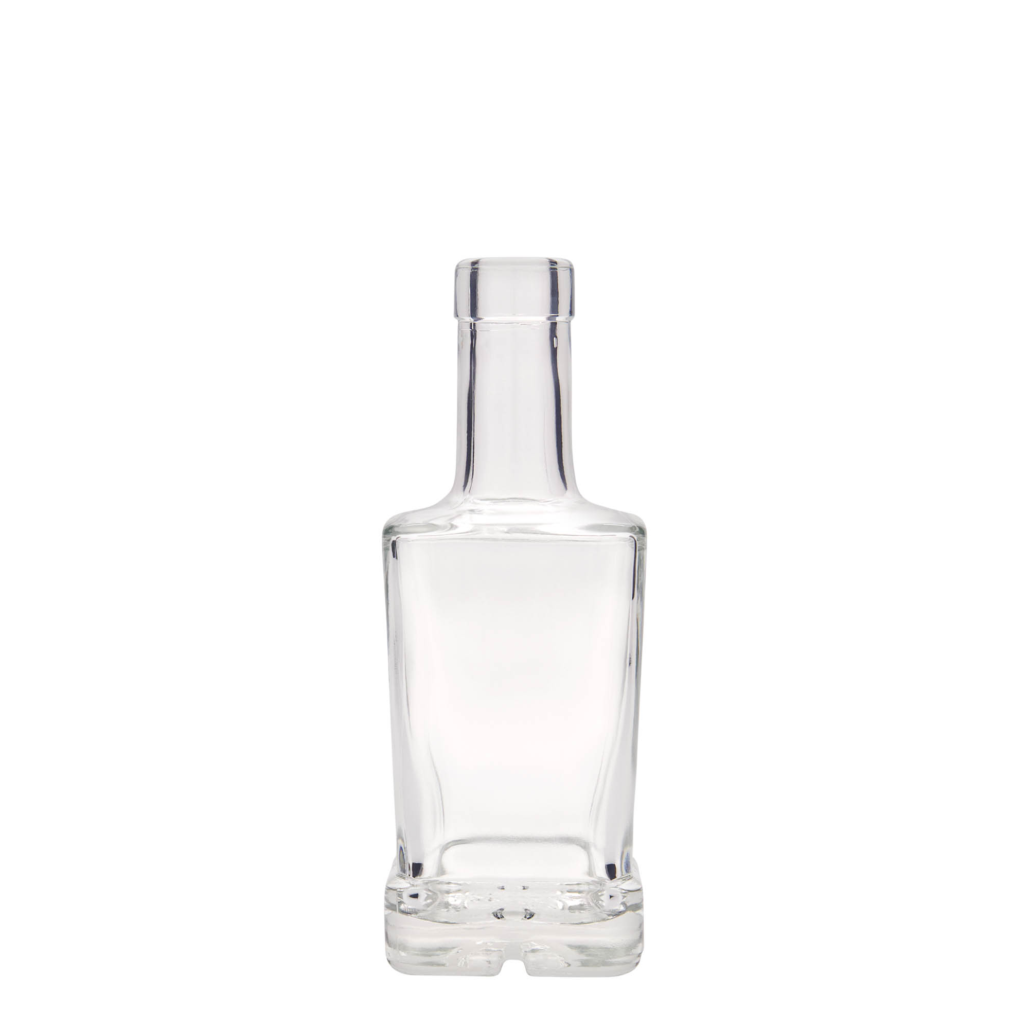 250 ml glass bottle 'Rene', square, opening: cork