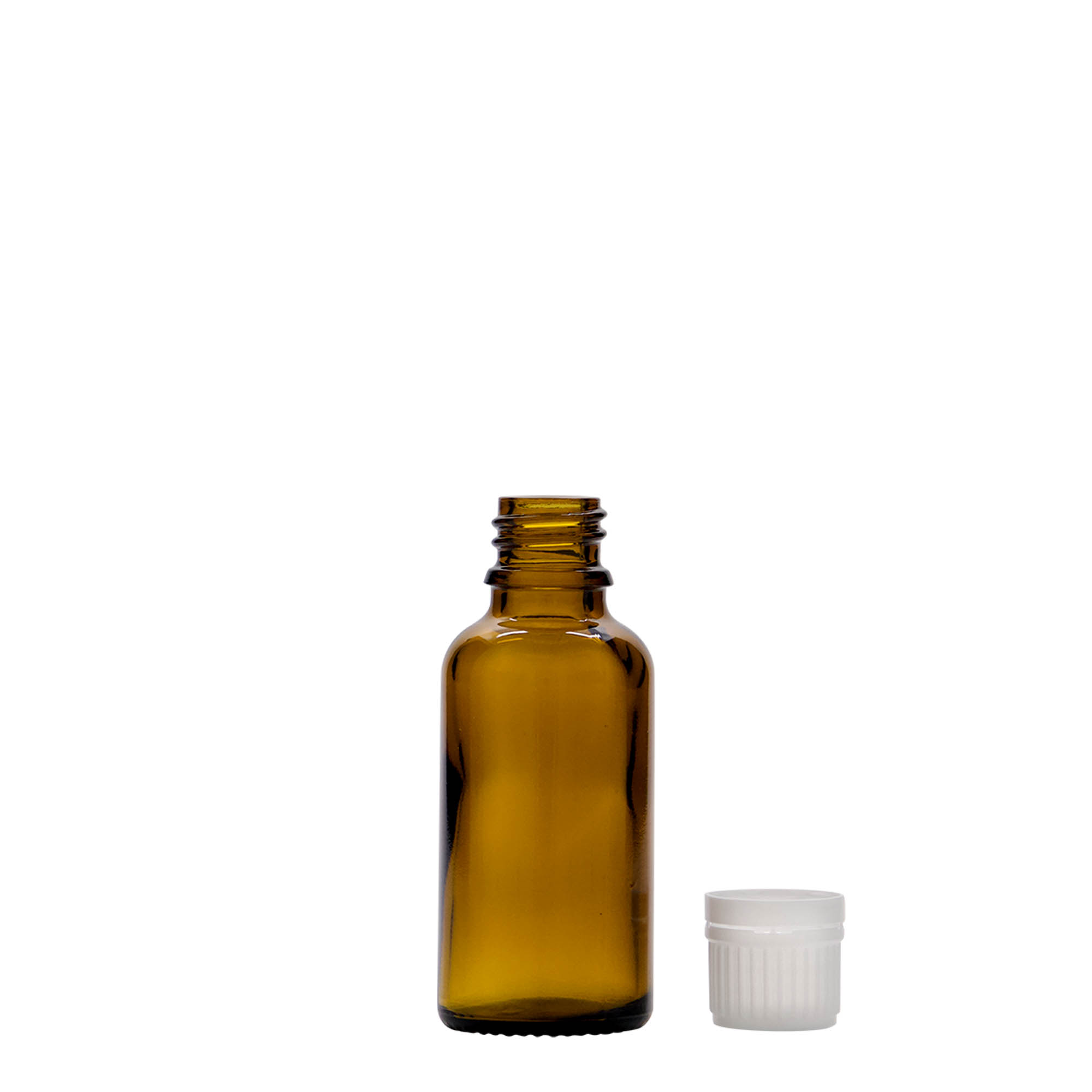 30 ml medical bottle, glass, brown, opening: DIN 18 30 ml medical bottle, glass, brown, opening: DIN 18