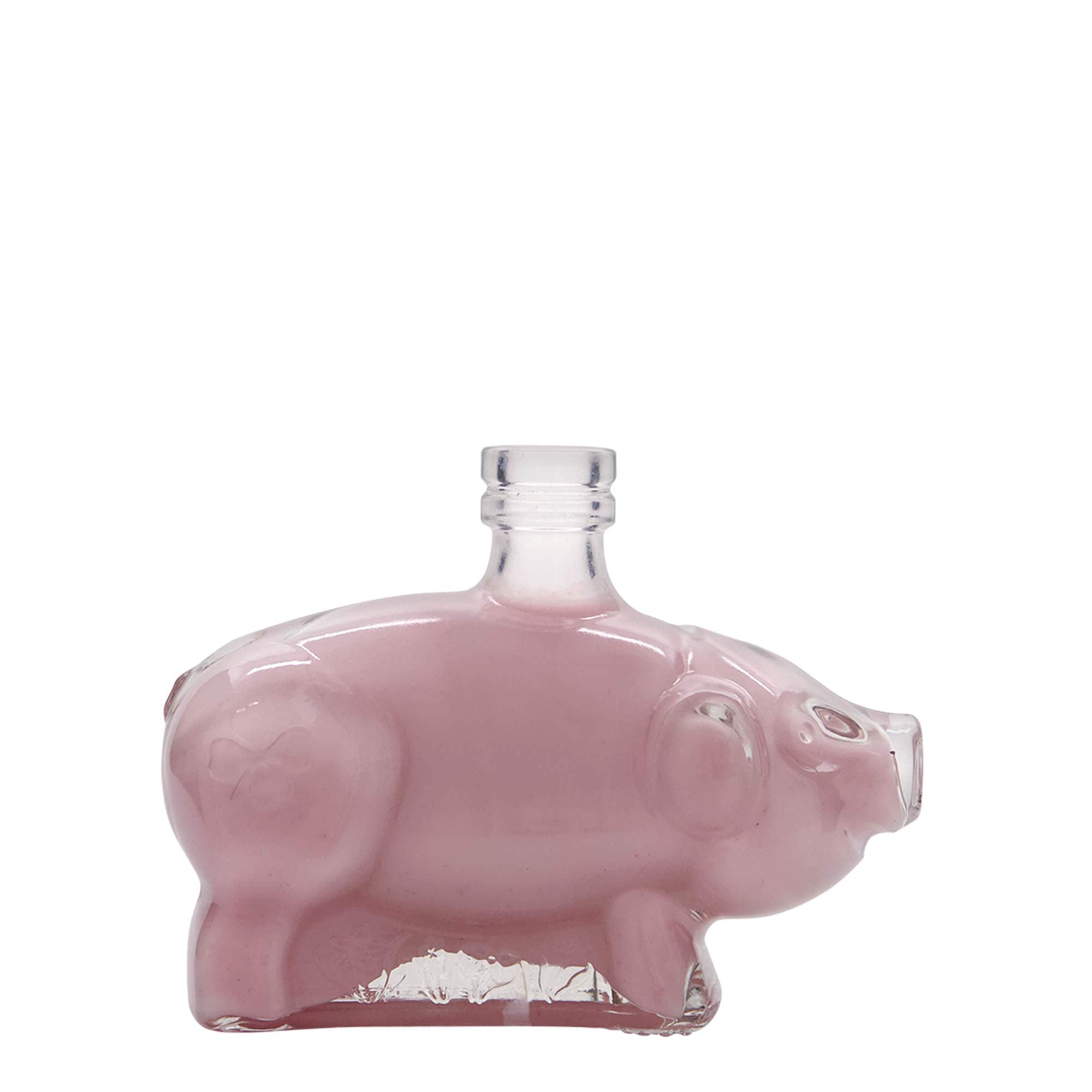 200 ml glass bottle ‘Lucky Piglet’, opening: cork