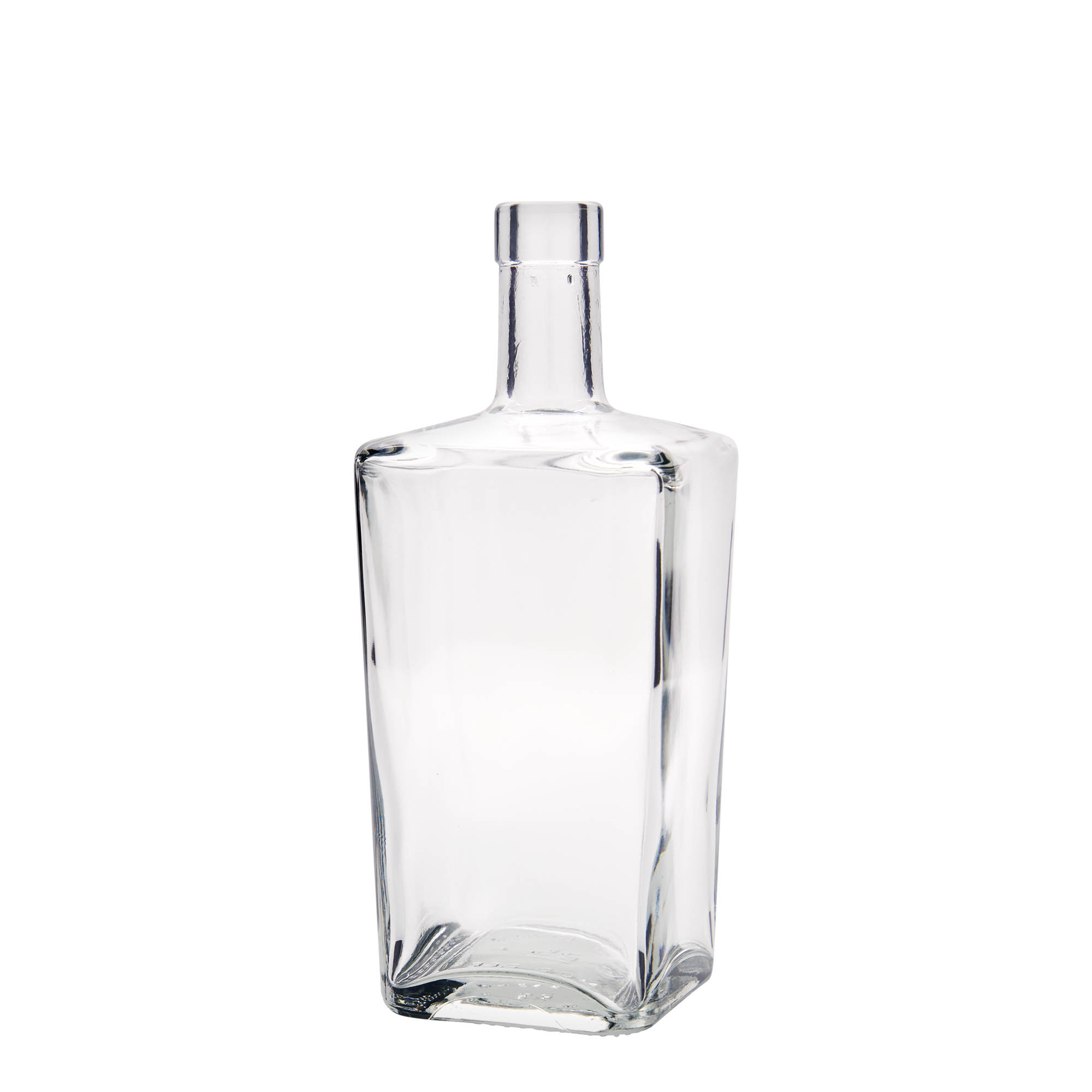 700 ml glass bottle 'Noel', square, opening: cork