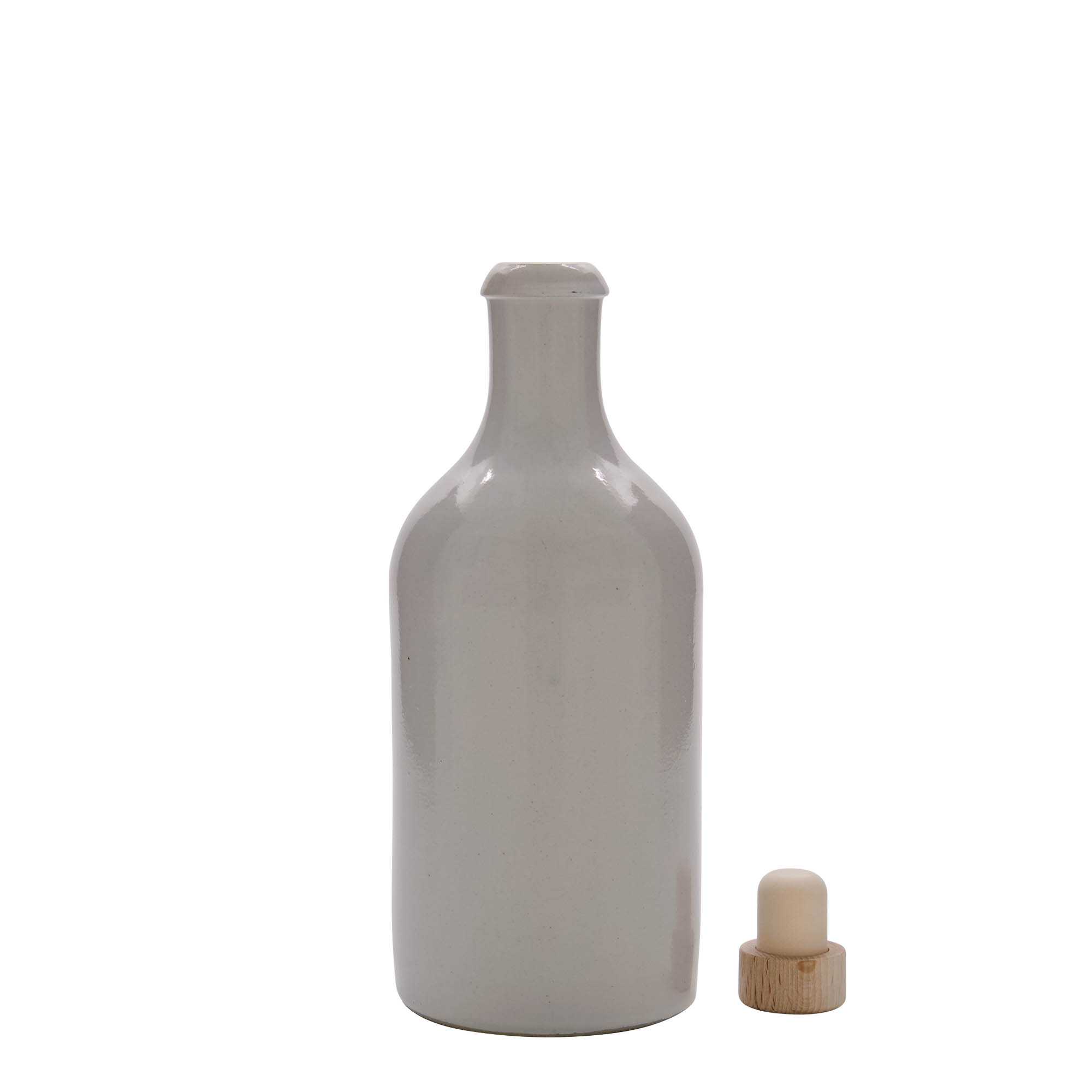 500 ml clay jug, stoneware, white, mouth: cork 500 ml clay jug, stoneware, white, mouth: cork
