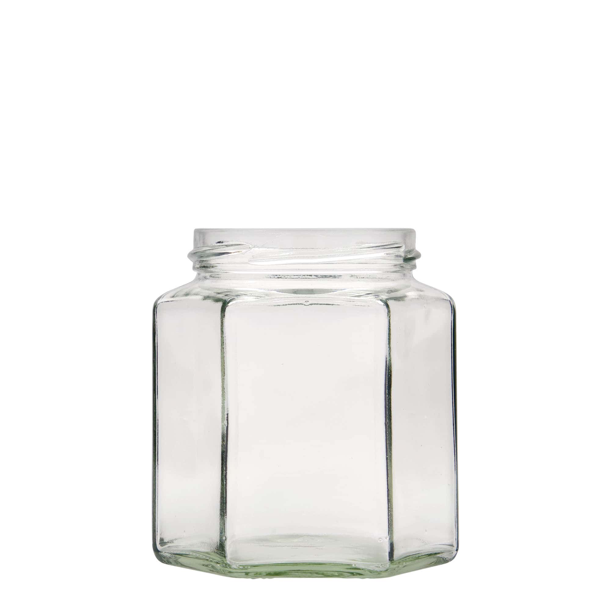 390 ml hexagonal jar, closure: twist off (TO 70)