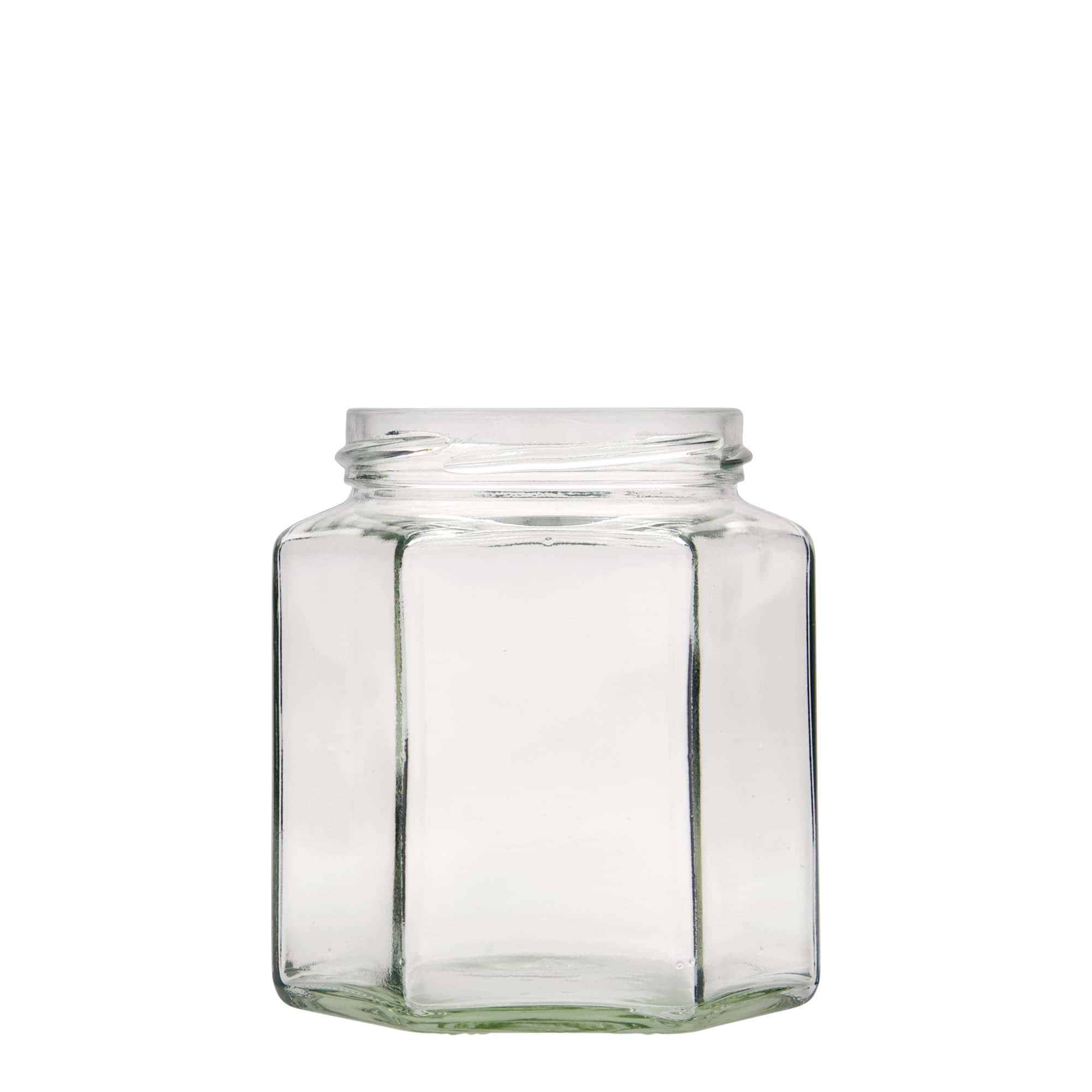 390 ml hexagonal jar, opening: twist-off (TO 70)