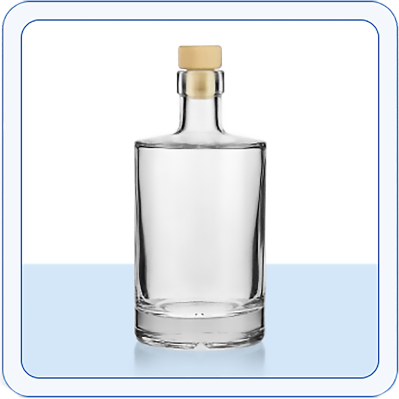 A cork glass bottle with a volume of 500 ml on a white background