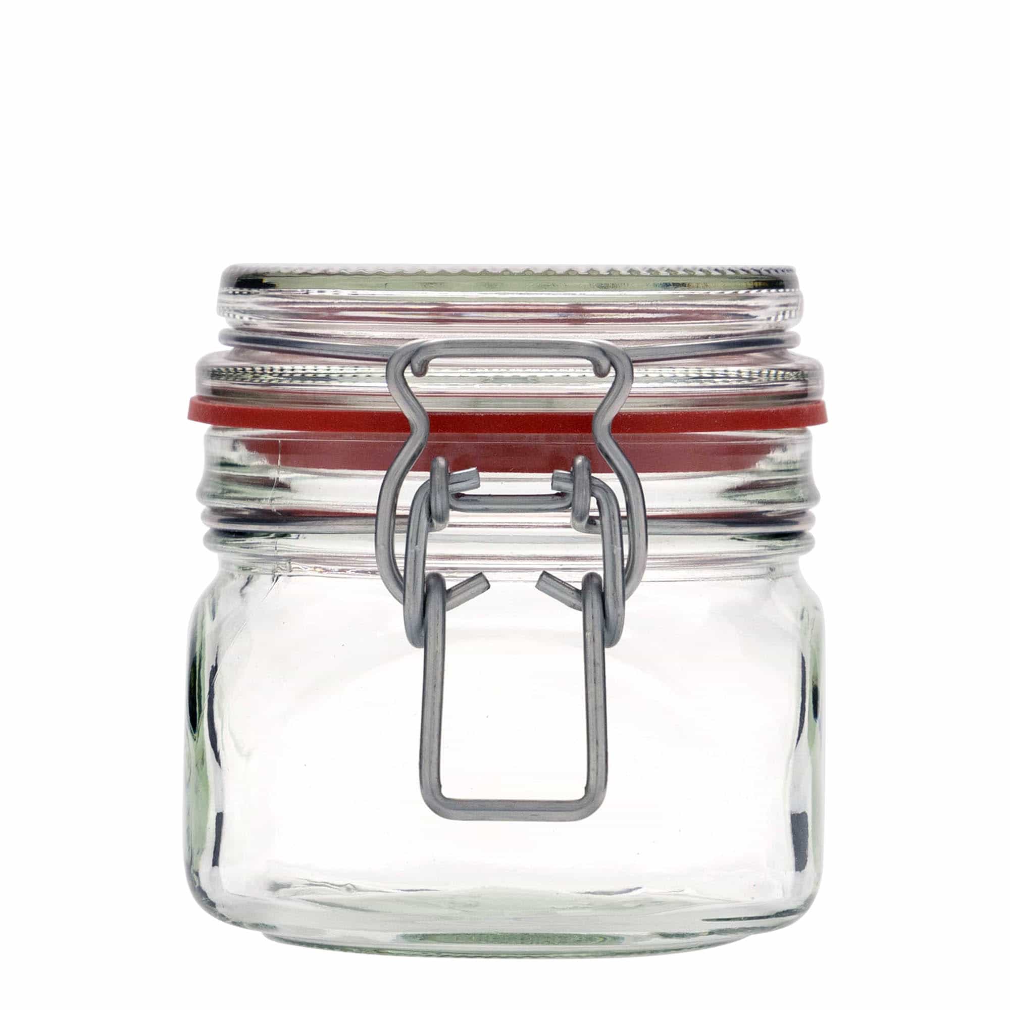 314 ml clip top jar, square, closure: clip top