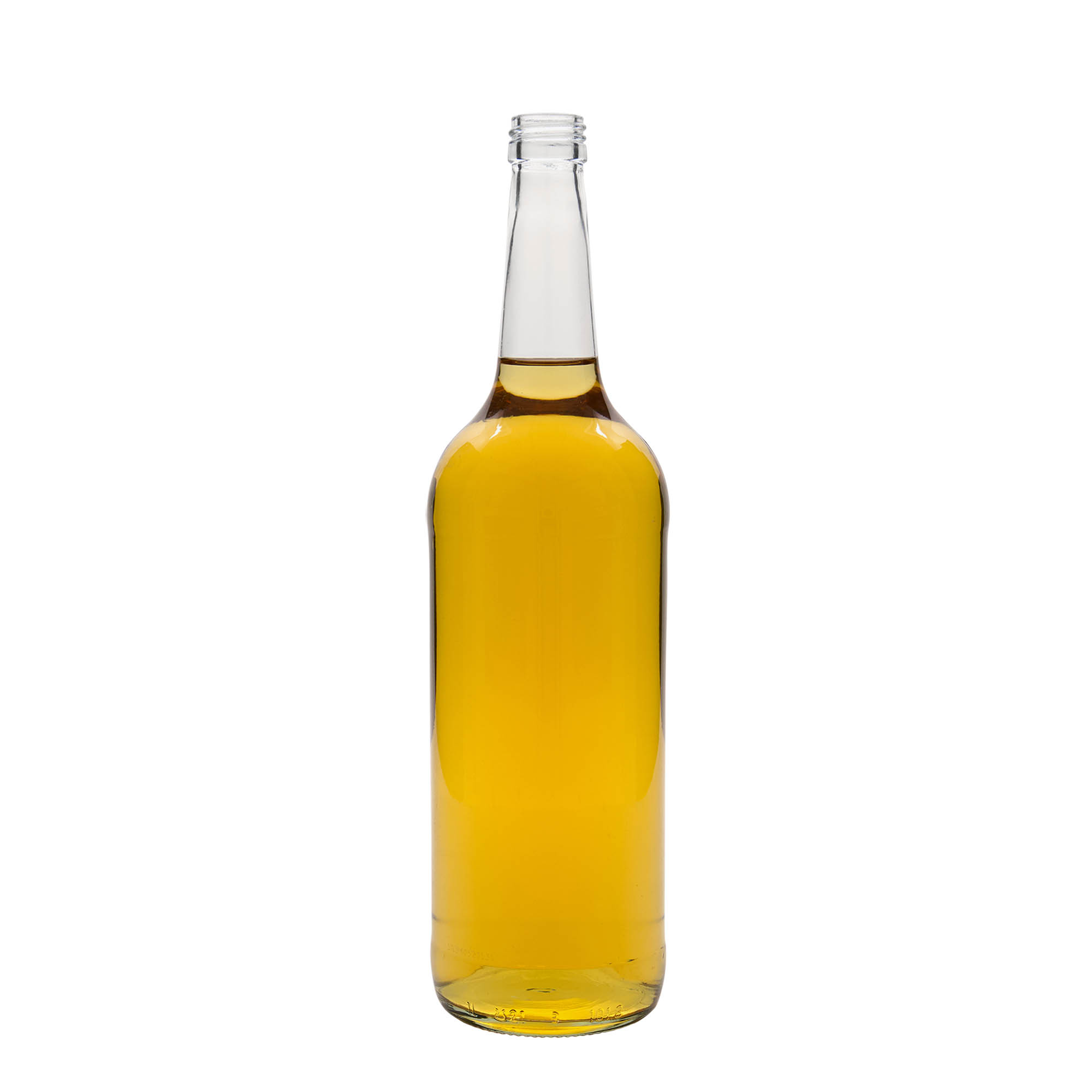 1,000 ml glass bottle with straight neck, opening: PP 28 1,000 ml glass bottle with straight neck, opening: PP 28