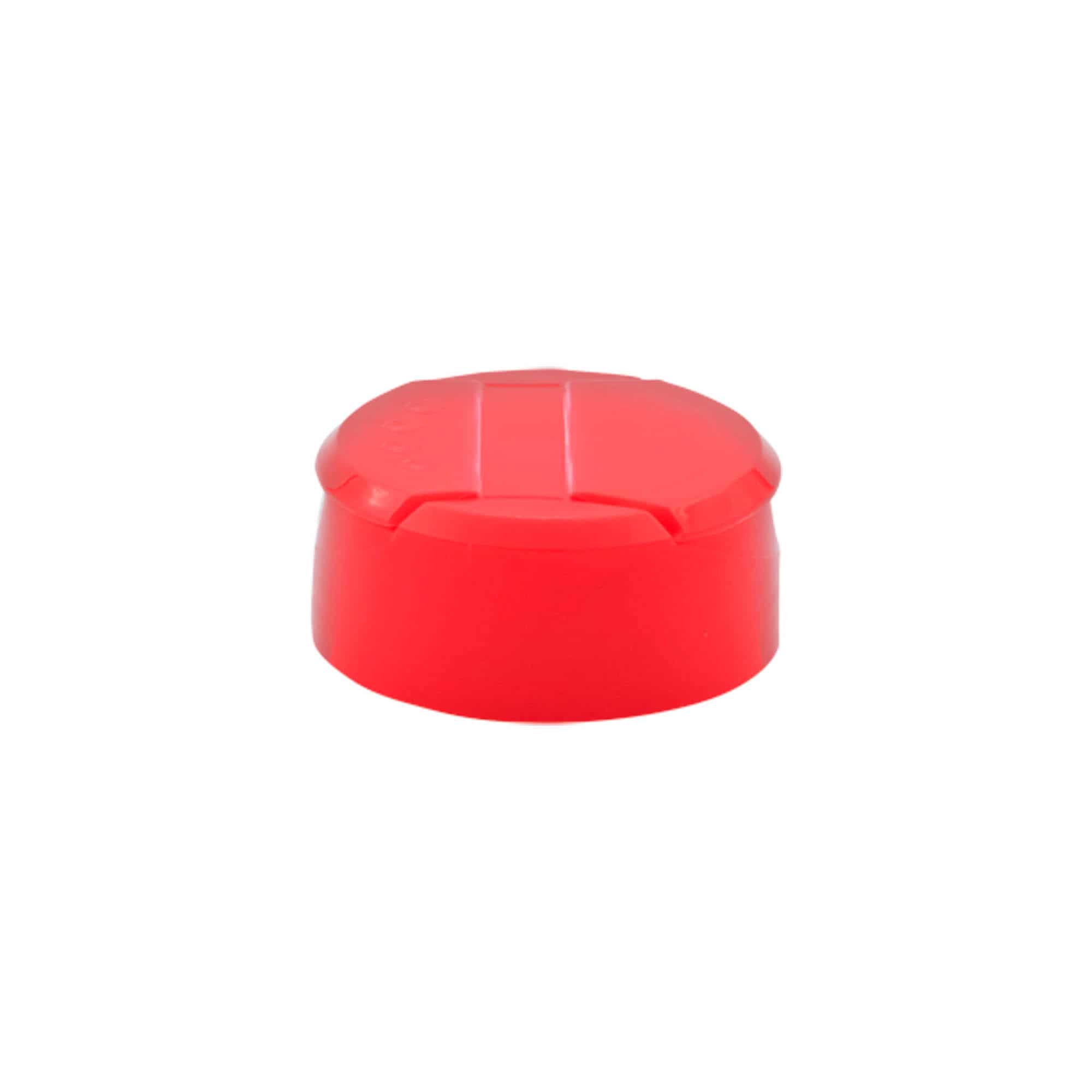 Shaker cap for spice jar, PP plastic, red, for opening: GPI 38/400