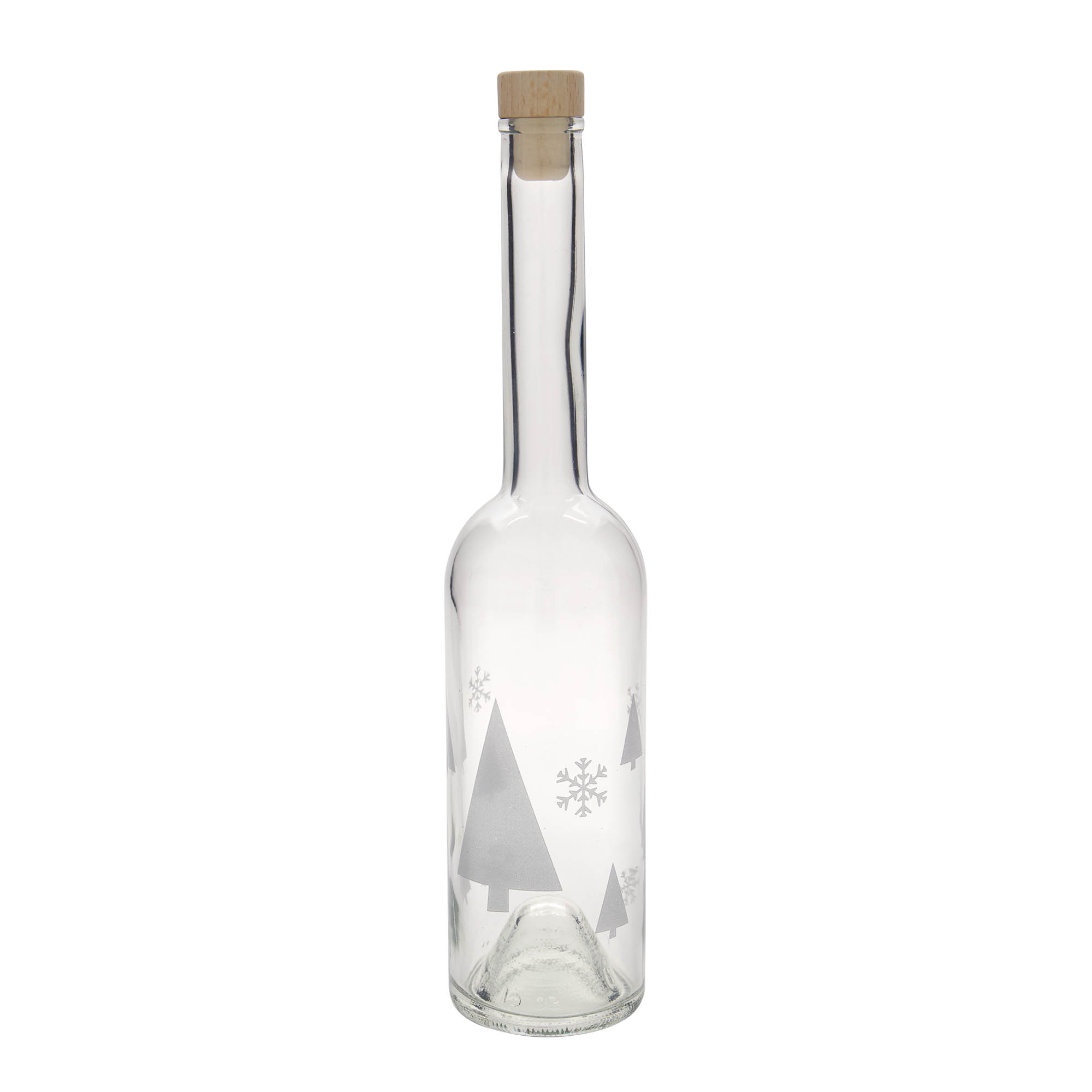 500 ml glass bottle 'Opera', design: snowflakes, opening: cork 500 ml glass bottle 'Opera', design: snowflakes, opening: cork