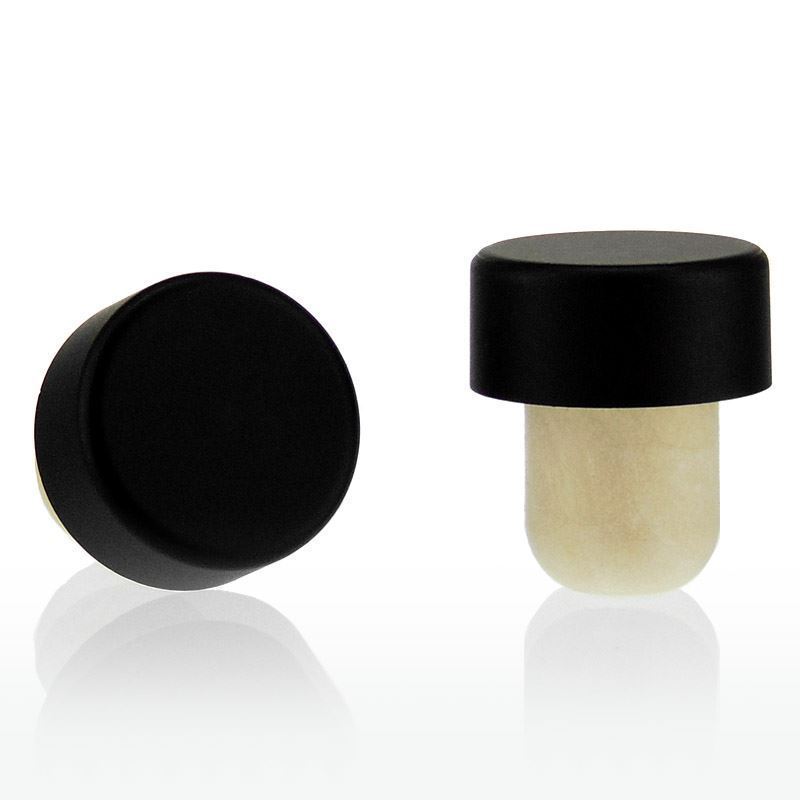 Handle corks 19 mm, plastic, black, for mouth: cork Handle corks 19 mm, plastic, black, for mouth: cork