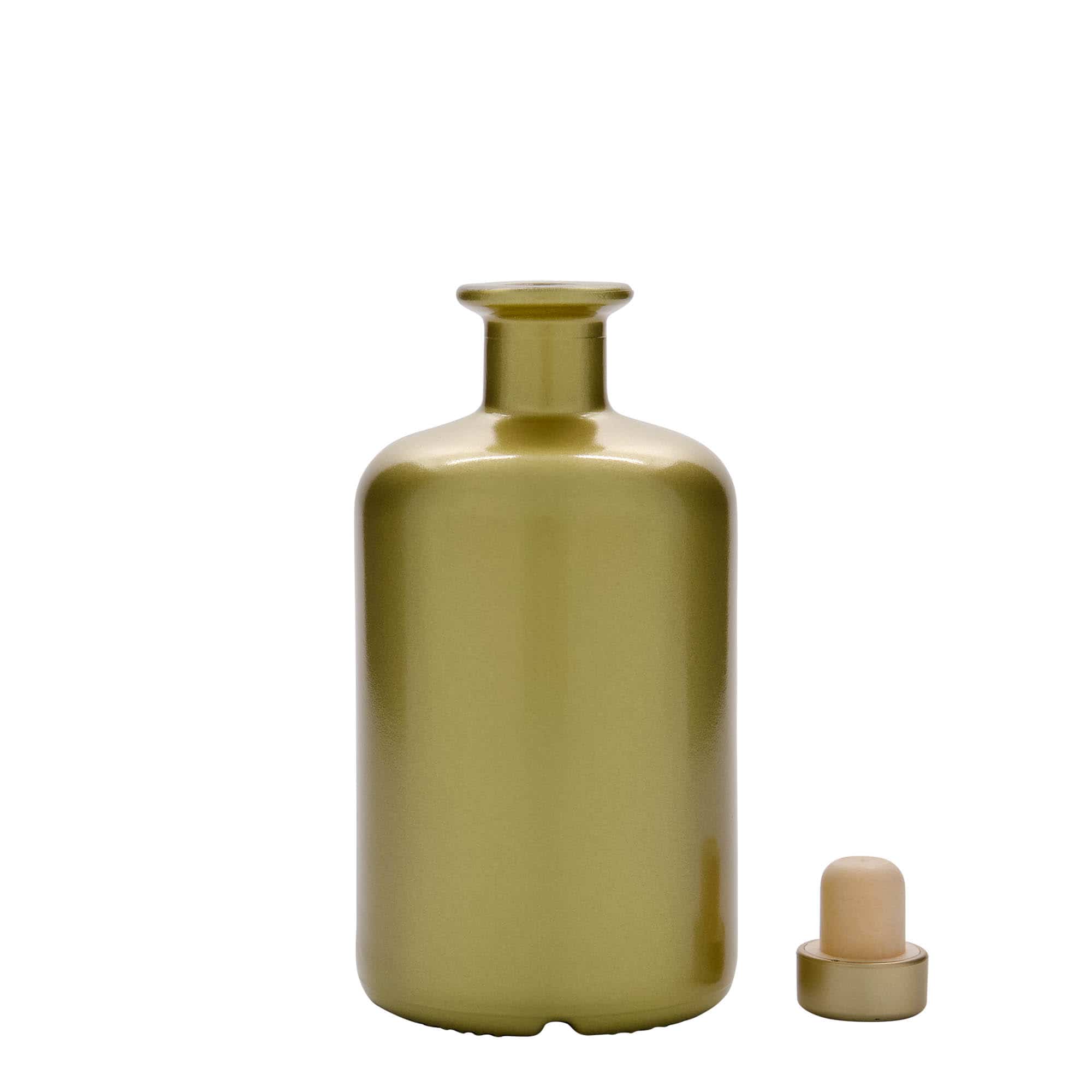 500 ml glass apothecary bottle, gold, closure: cork