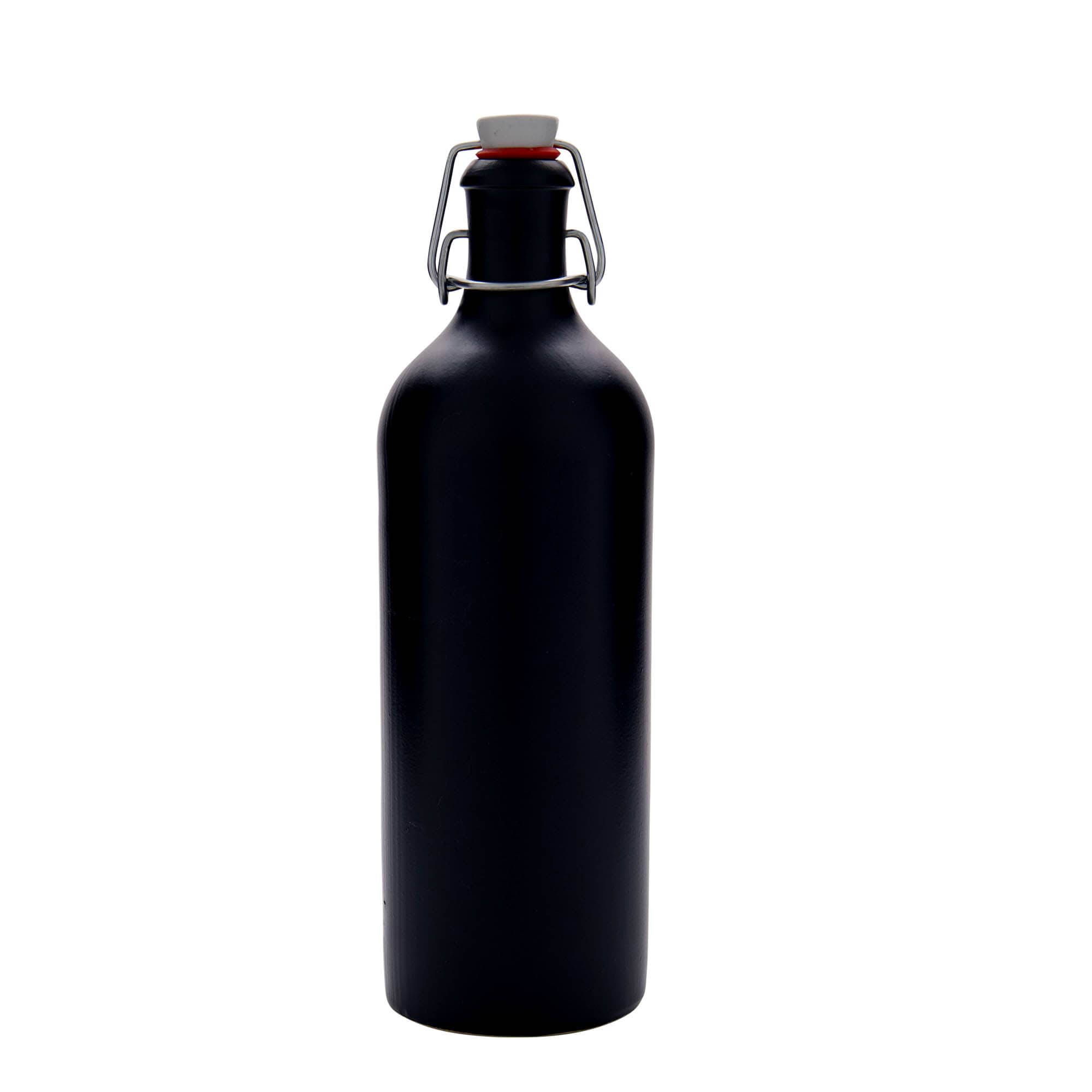 750 ml earthenware jug, stoneware, black, opening: swing-top closure