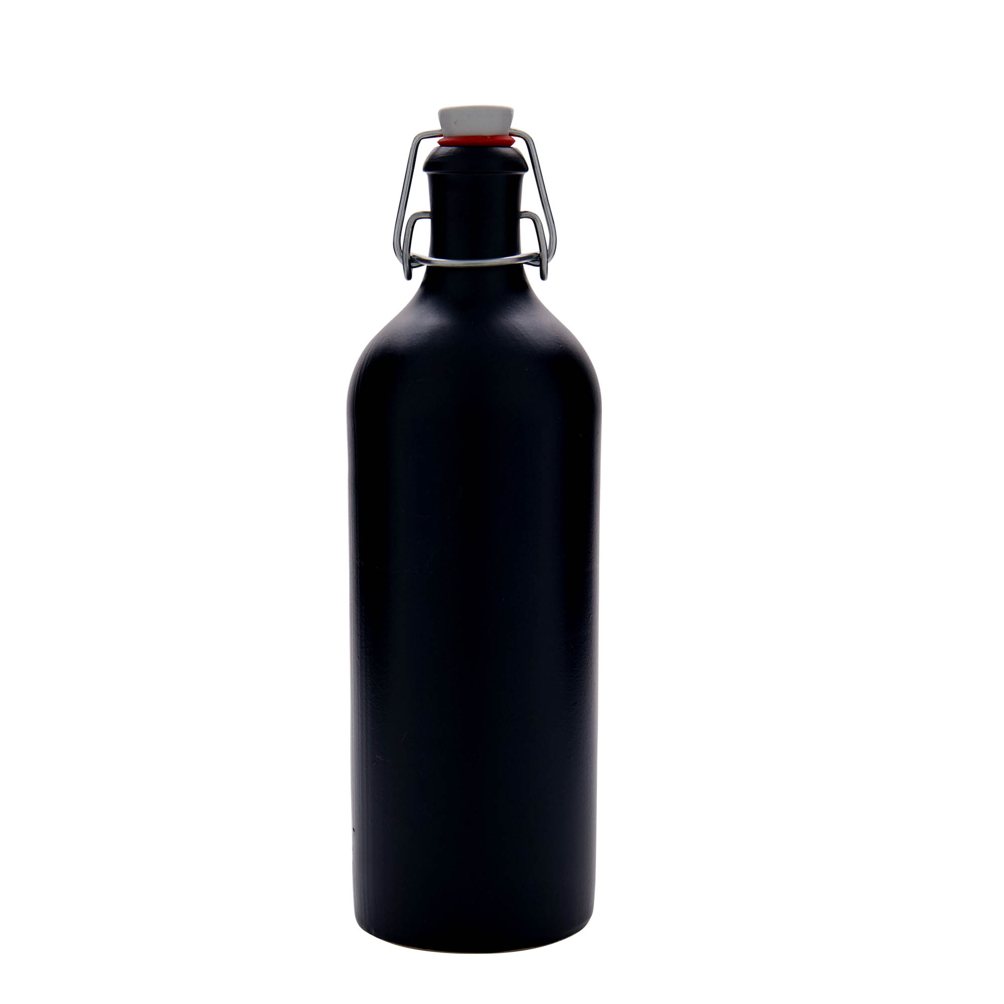 750 ml earthenware jug, stoneware, black, opening: swing-top closure