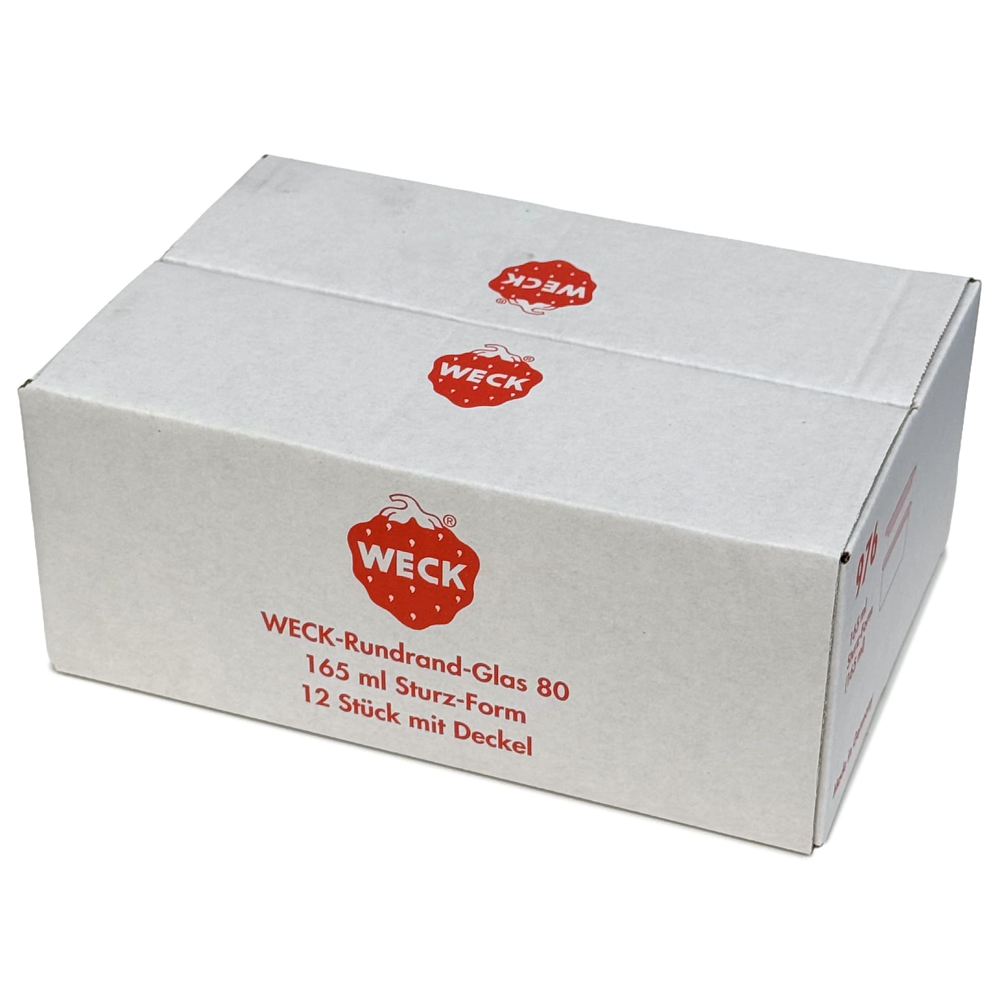12x 165 ml WECK inverted jar with glass lid RR 80