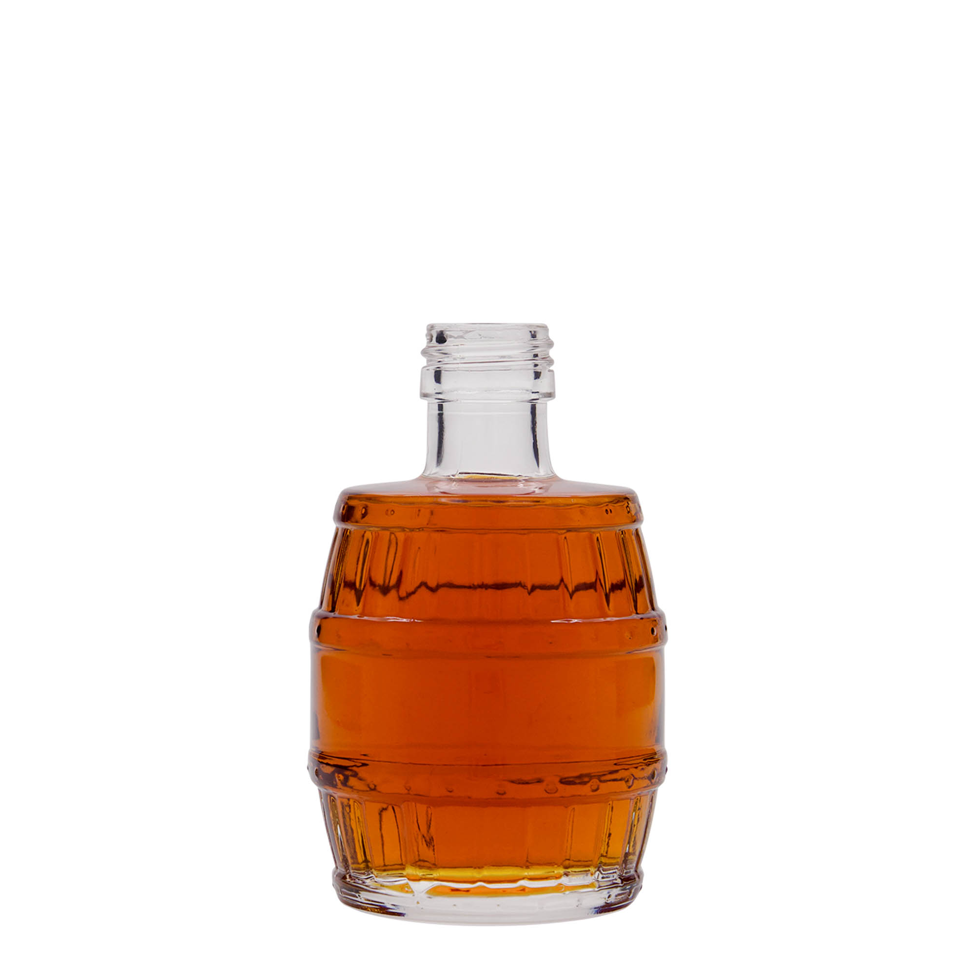 200 ml glass bottle ‘barrel’, opening: PP 28
