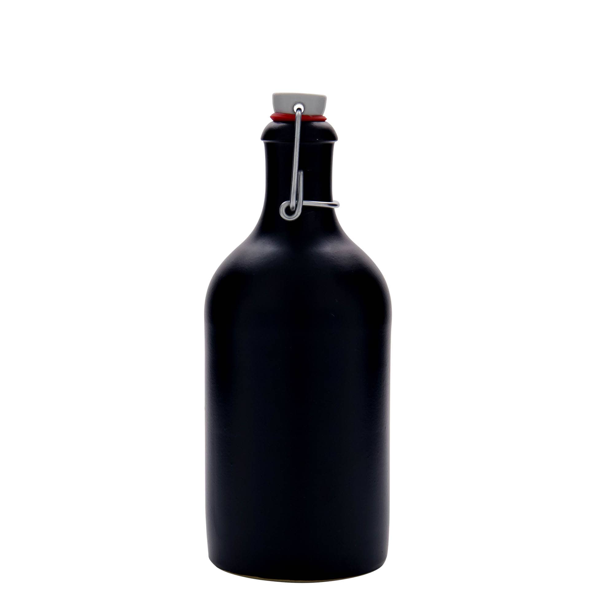 500 ml earthen jug, stoneware, black, closure: swing top