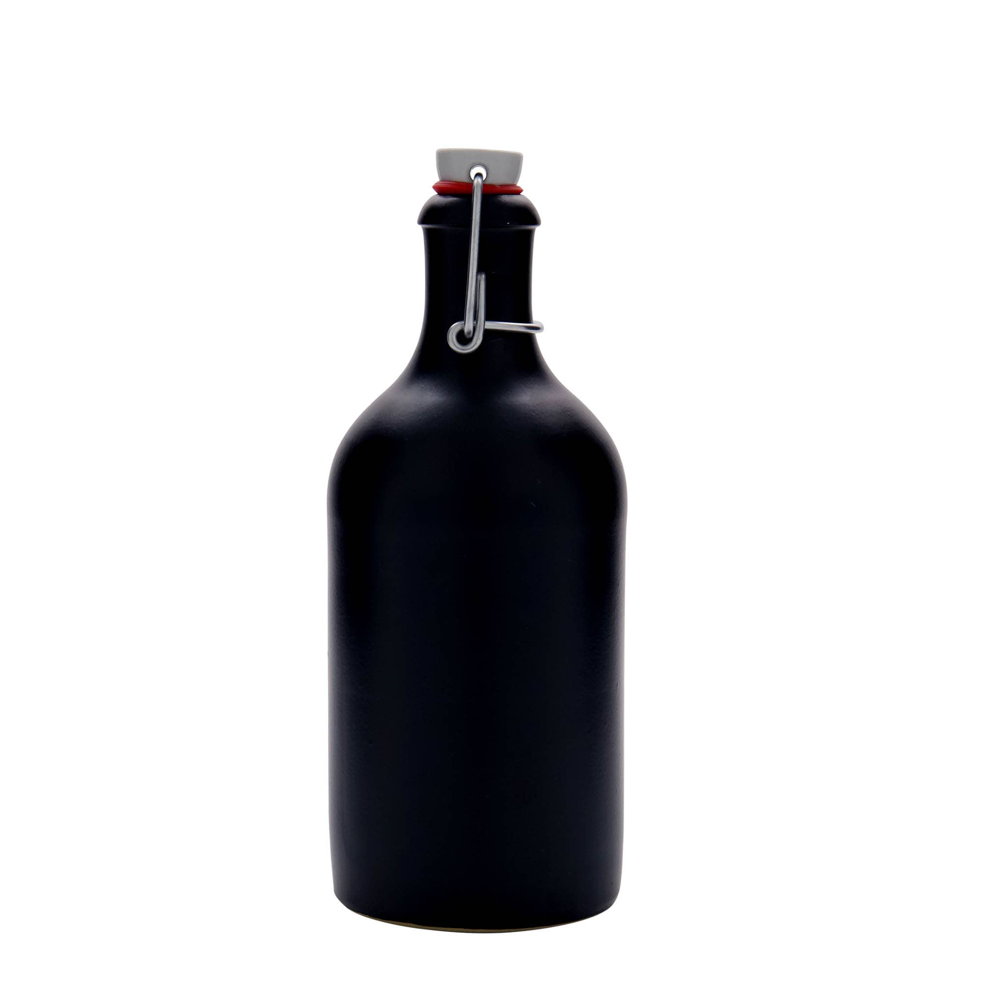 500 ml clay jug, stoneware, black, opening: swing top closure