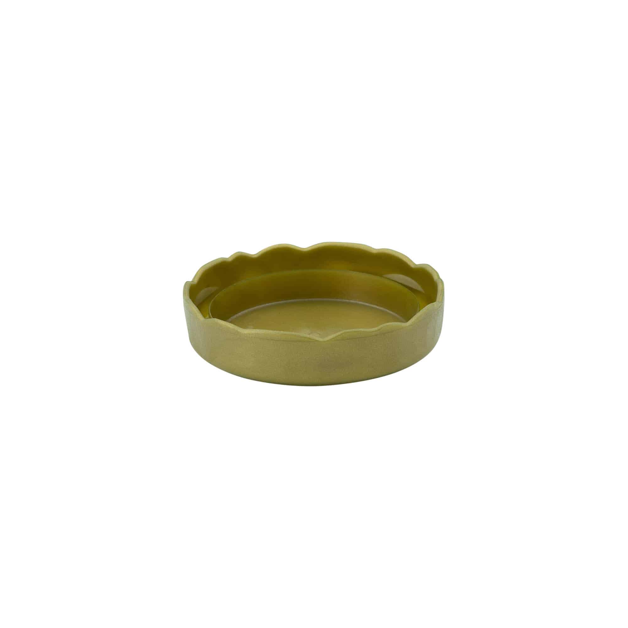 Slip lid for narrow-neck ceramic pot, HDPE plastic, gold