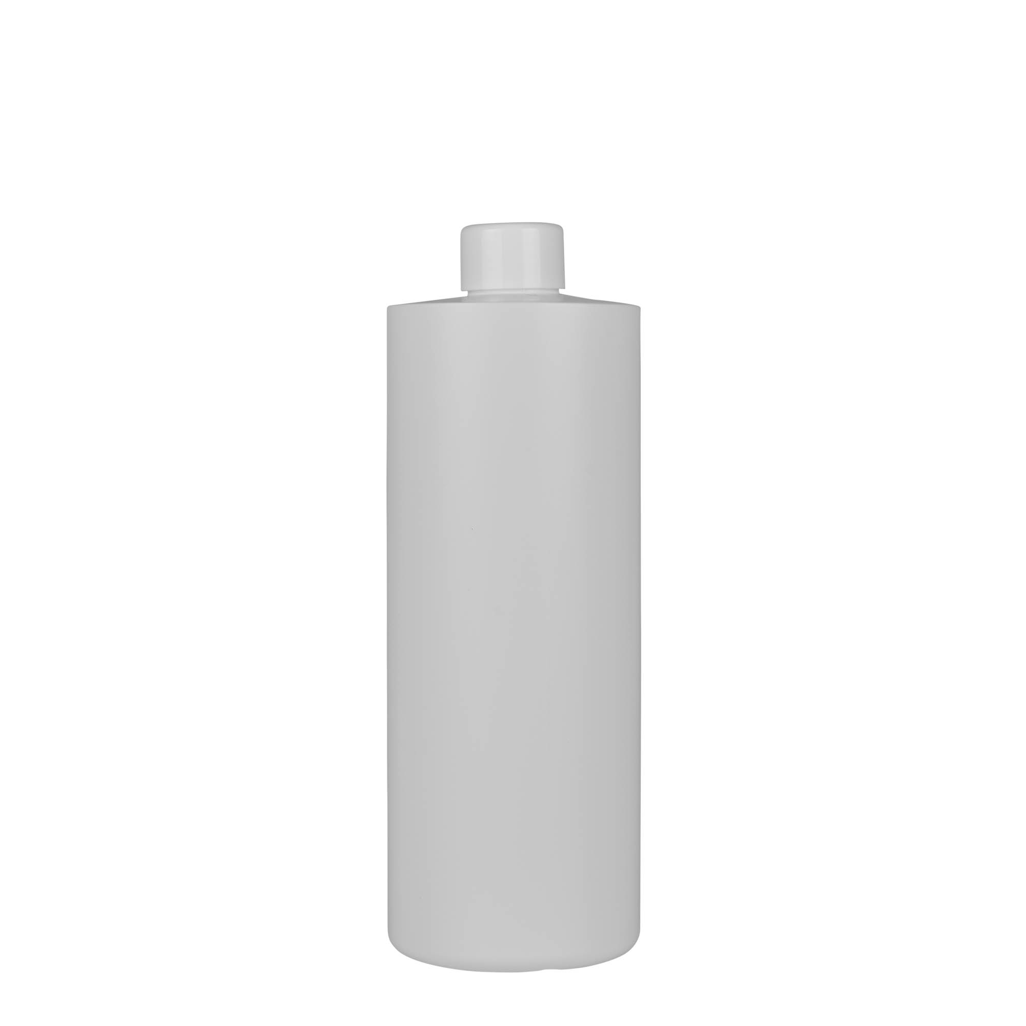 500 ml plastic bottle ‘Pipe’, green HDPE, white, opening: 24/410