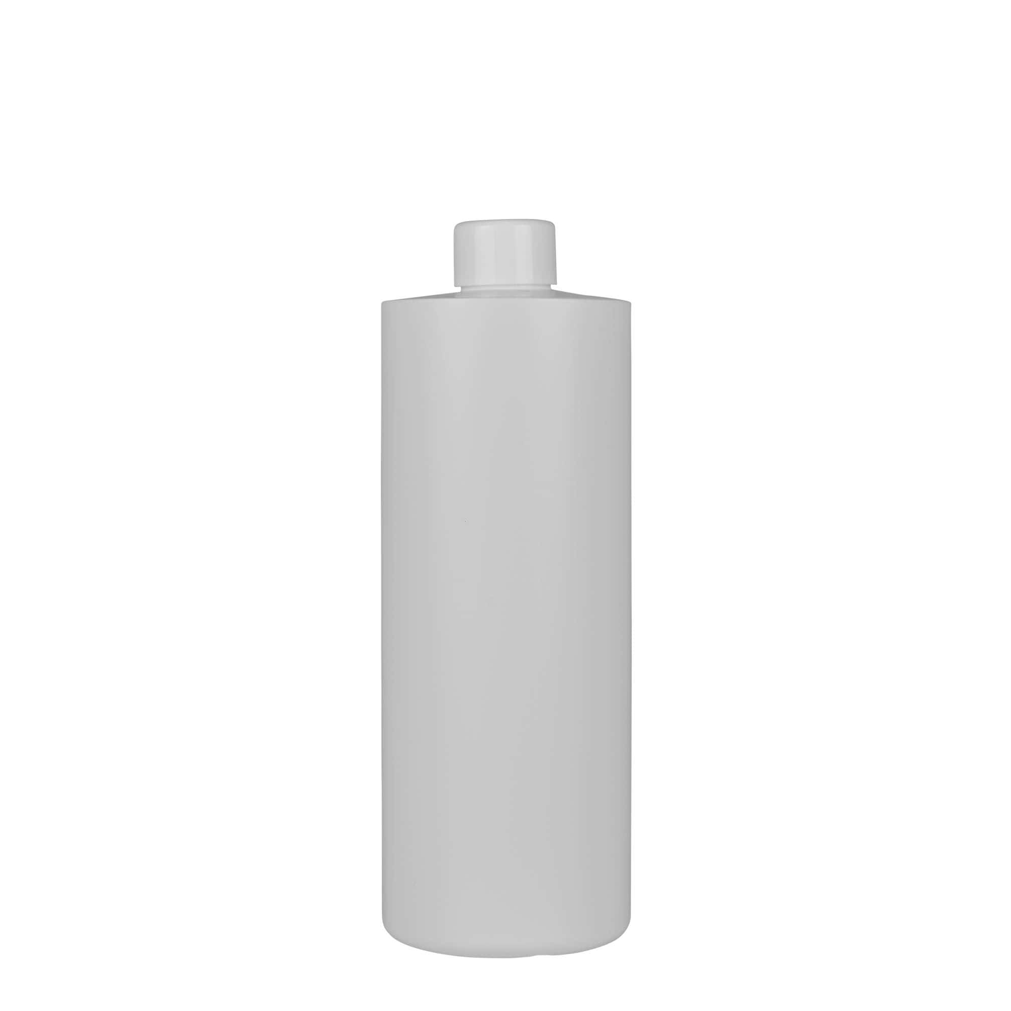 500 ml plastic bottle ‘Pipe’, green HDPE, white, opening: 24/410