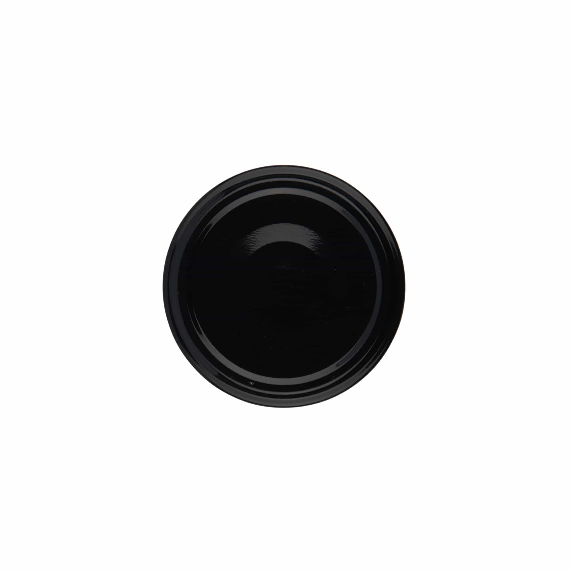 Twist-off lid, tinplate, black, for opening: TO 63 Twist-off lid, tinplate, black, for opening: TO 63