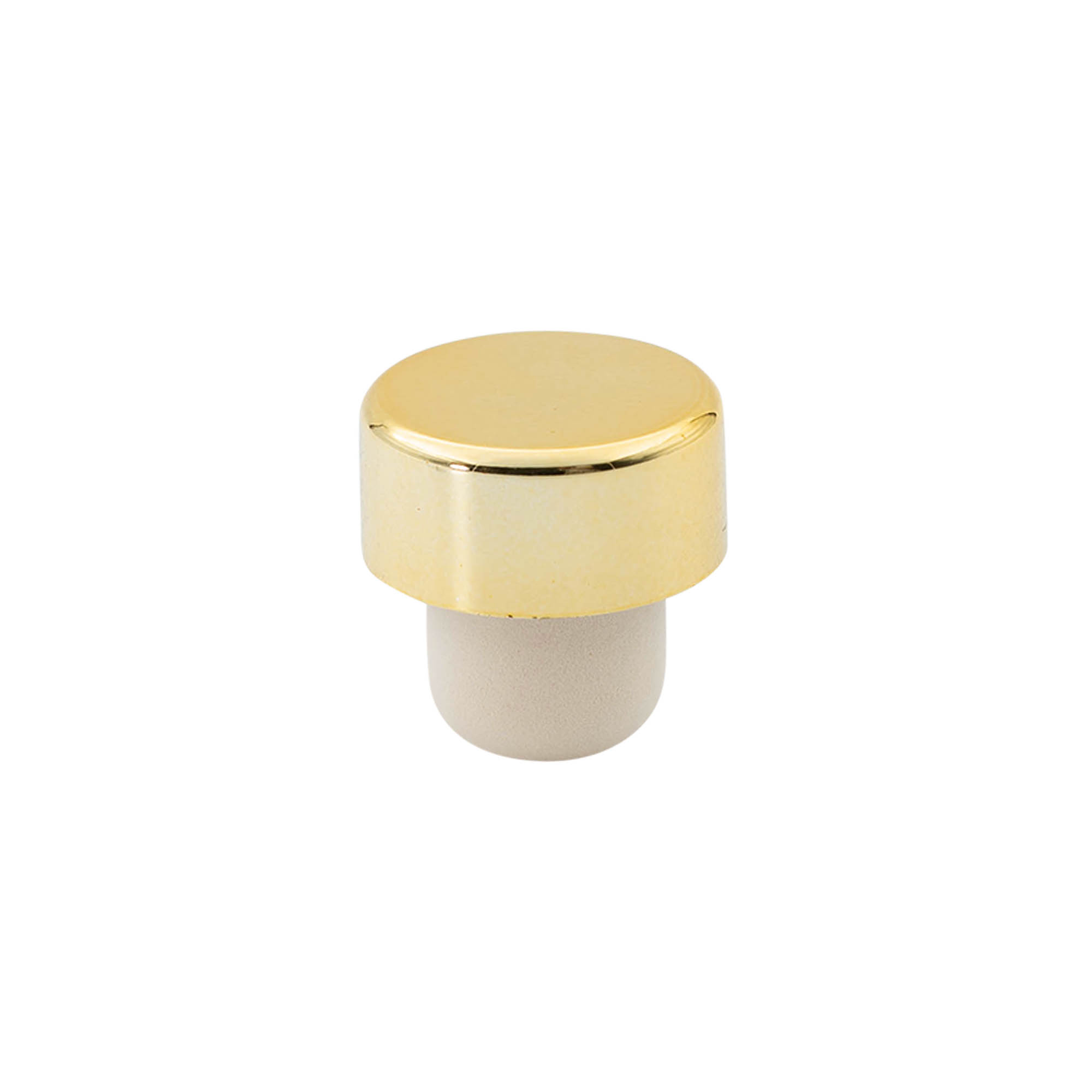 Handle cork 19 mm, plastic, gold, for opening: cork Handle cork 19 mm, plastic, gold, for opening: cork