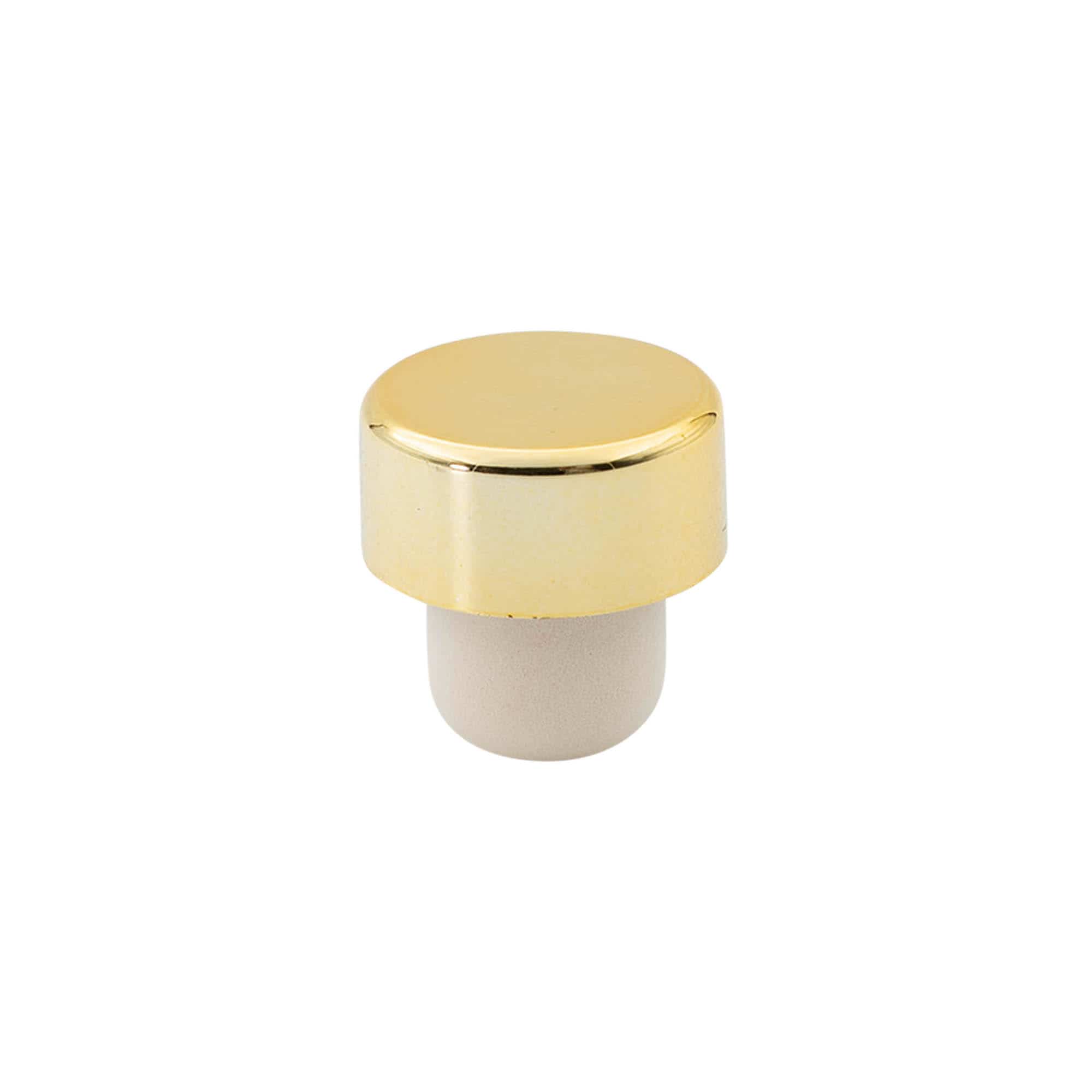 Handle cork 19 mm, plastic, gold, for opening: cork