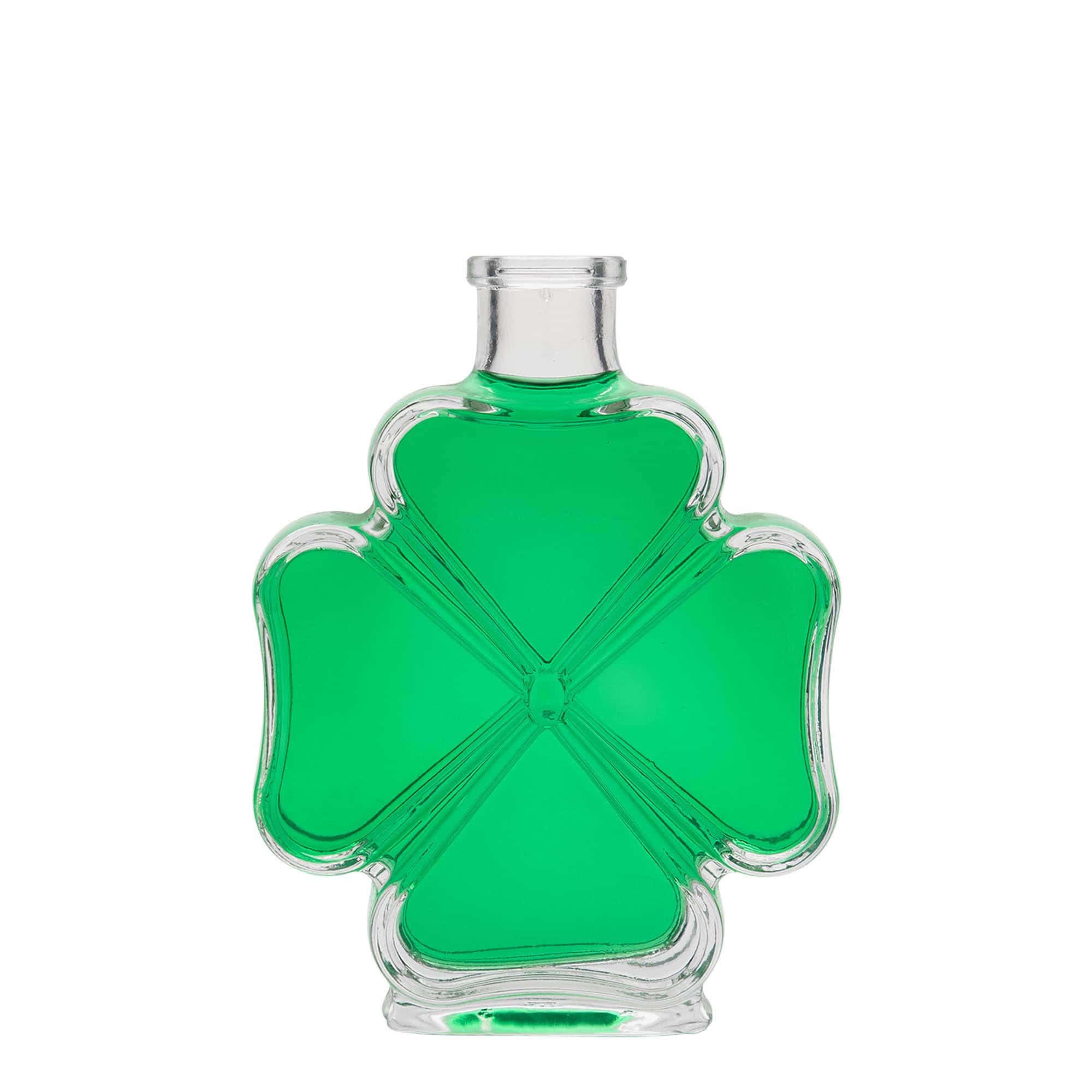 200 ml glass bottle 'Cloverleaf', opening: cork 200 ml glass bottle 'Cloverleaf', opening: cork