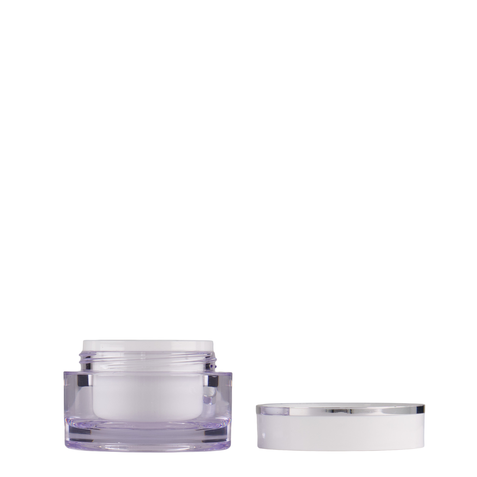 10 ml jar, SAN plastic, white, opening: screw cap 10 ml jar, SAN plastic, white, opening: screw cap