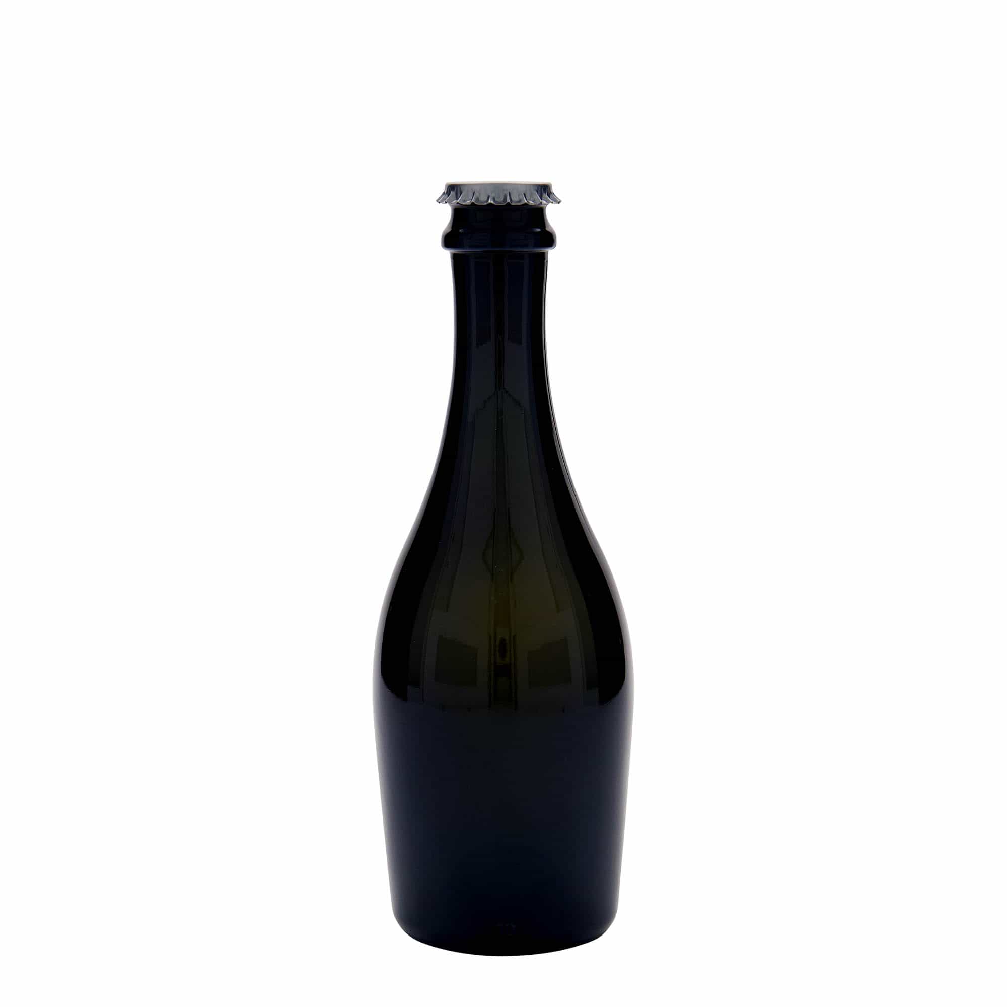 330 ml sparkling wine bottle 'Carmen', glass, antique green, opening: crown cap