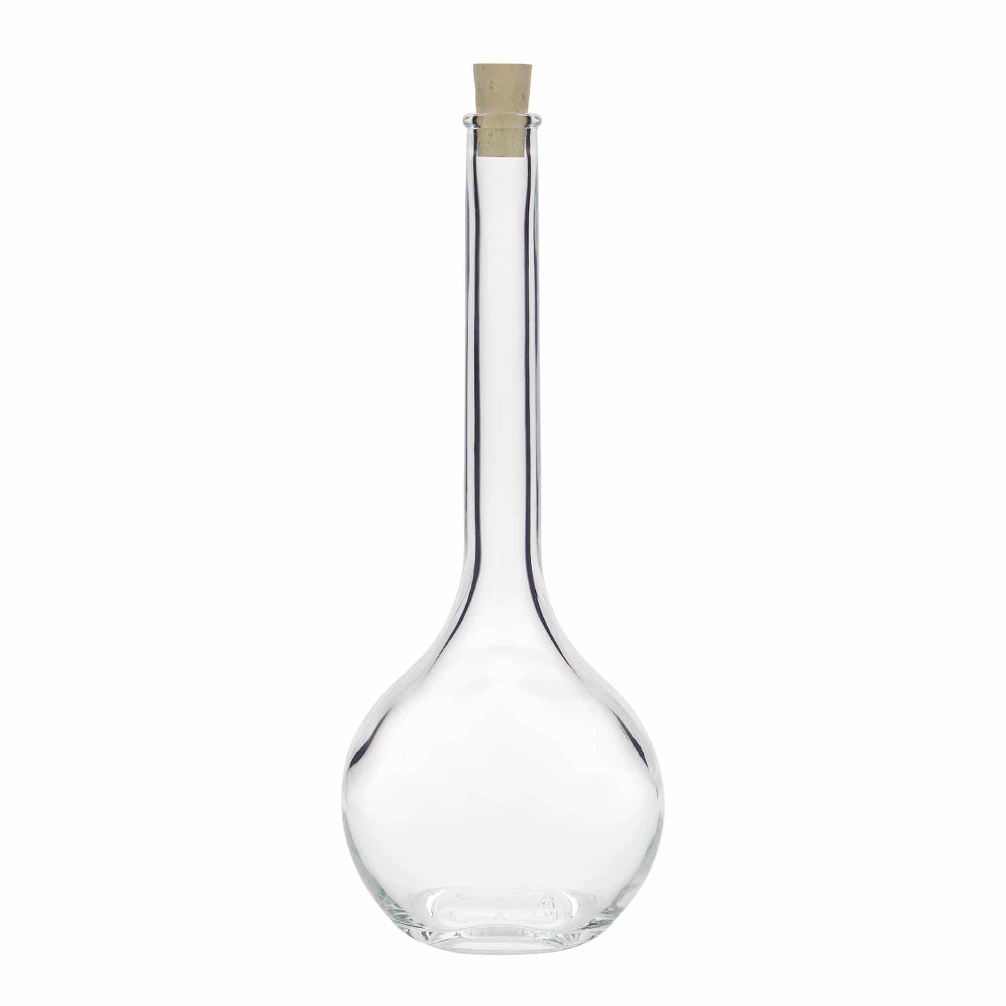 500 ml glass bottle 'Contessa', oval, opening: cork