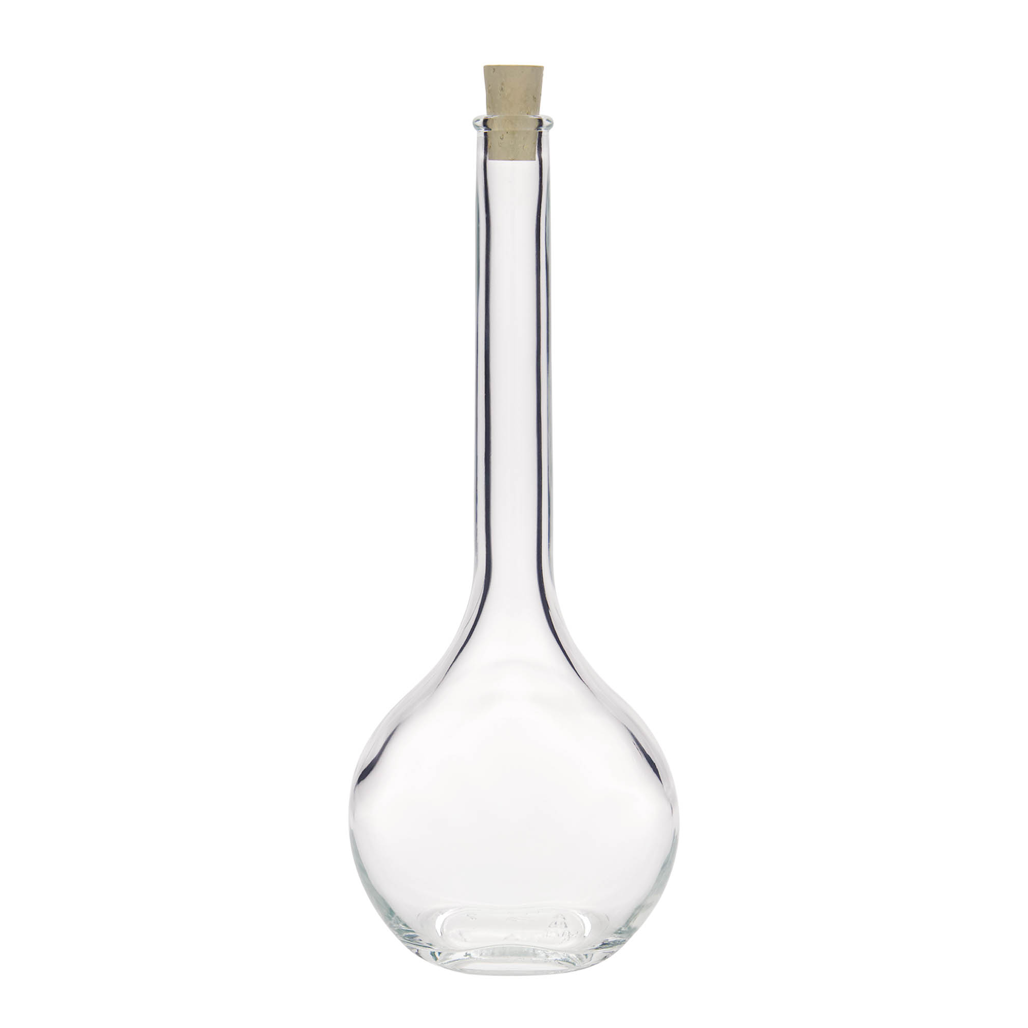 500 ml glass bottle ‘Contessa’, oval, opening: cork