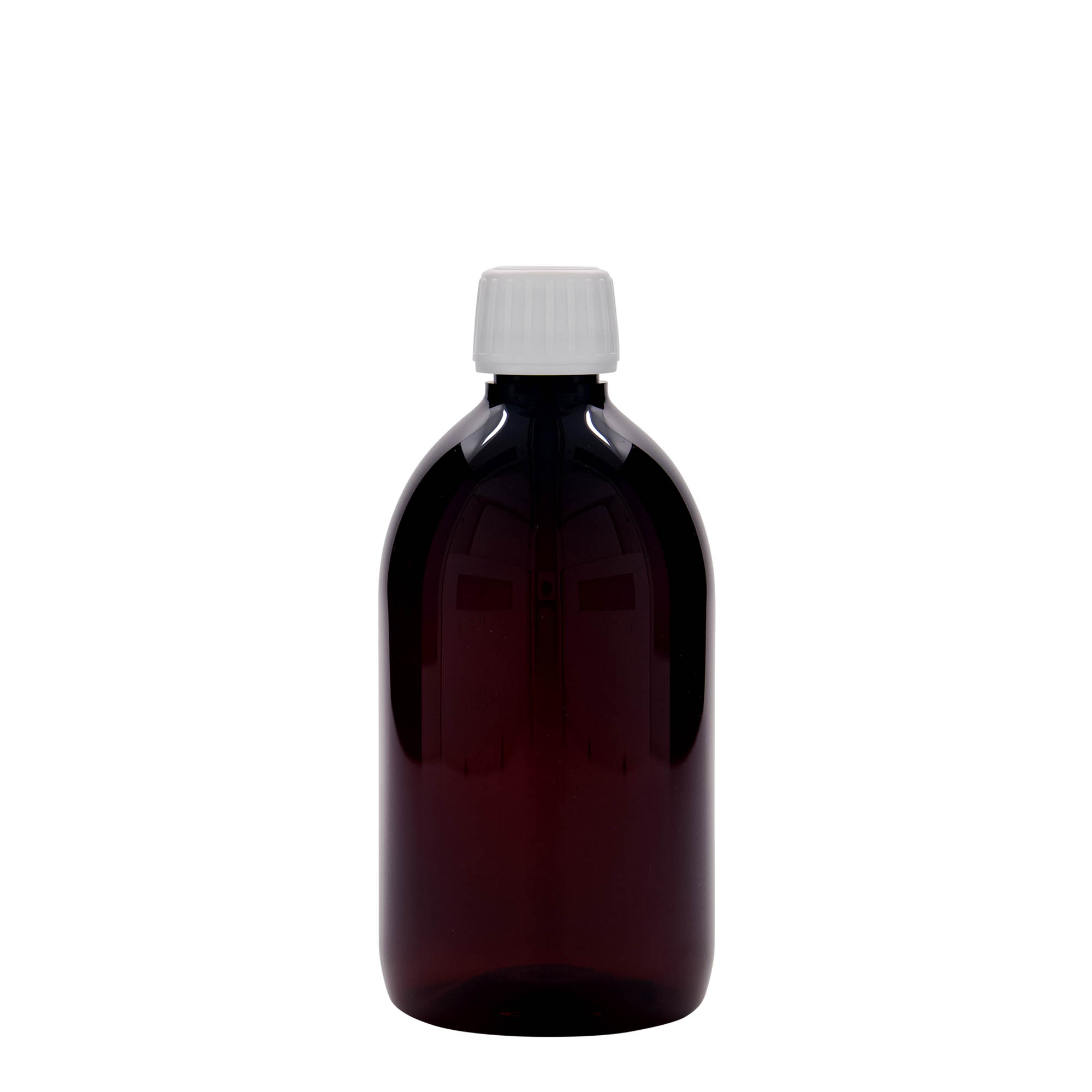 500 ml PET medical bottle, brown, plastic, opening: PP 28 500 ml PET medical bottle, brown, plastic, opening: PP 28