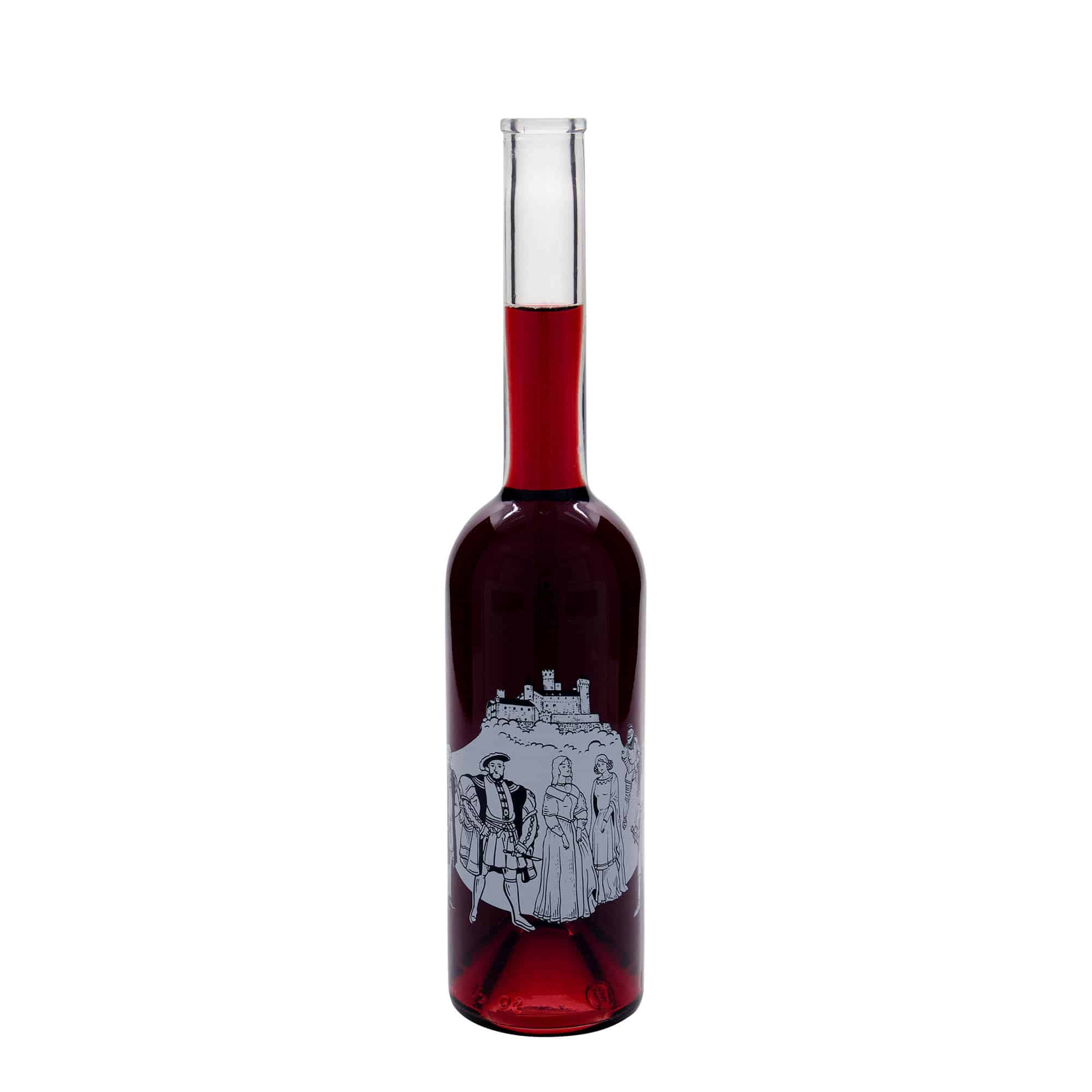 500 ml glass bottle ‘Opera’, design: medieval, opening: cork