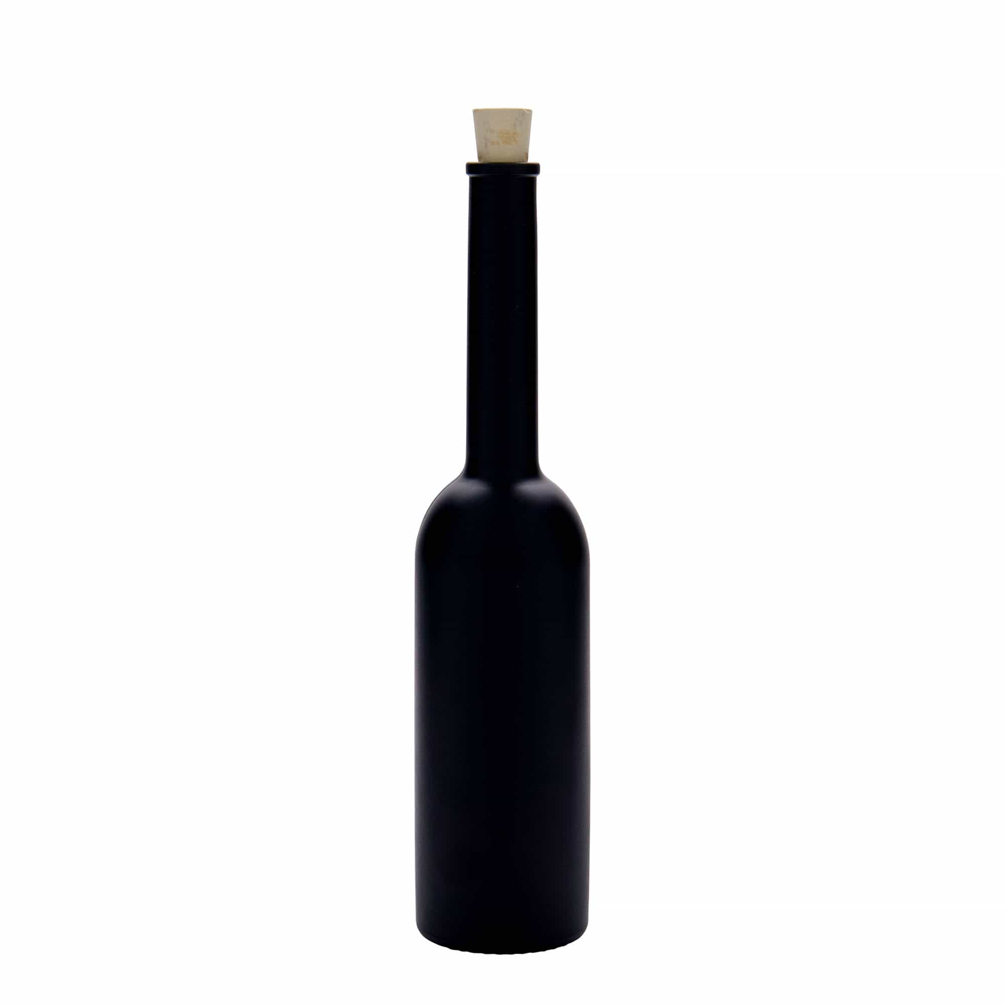 200 ml glass bottle 'Opera', black, opening: cork