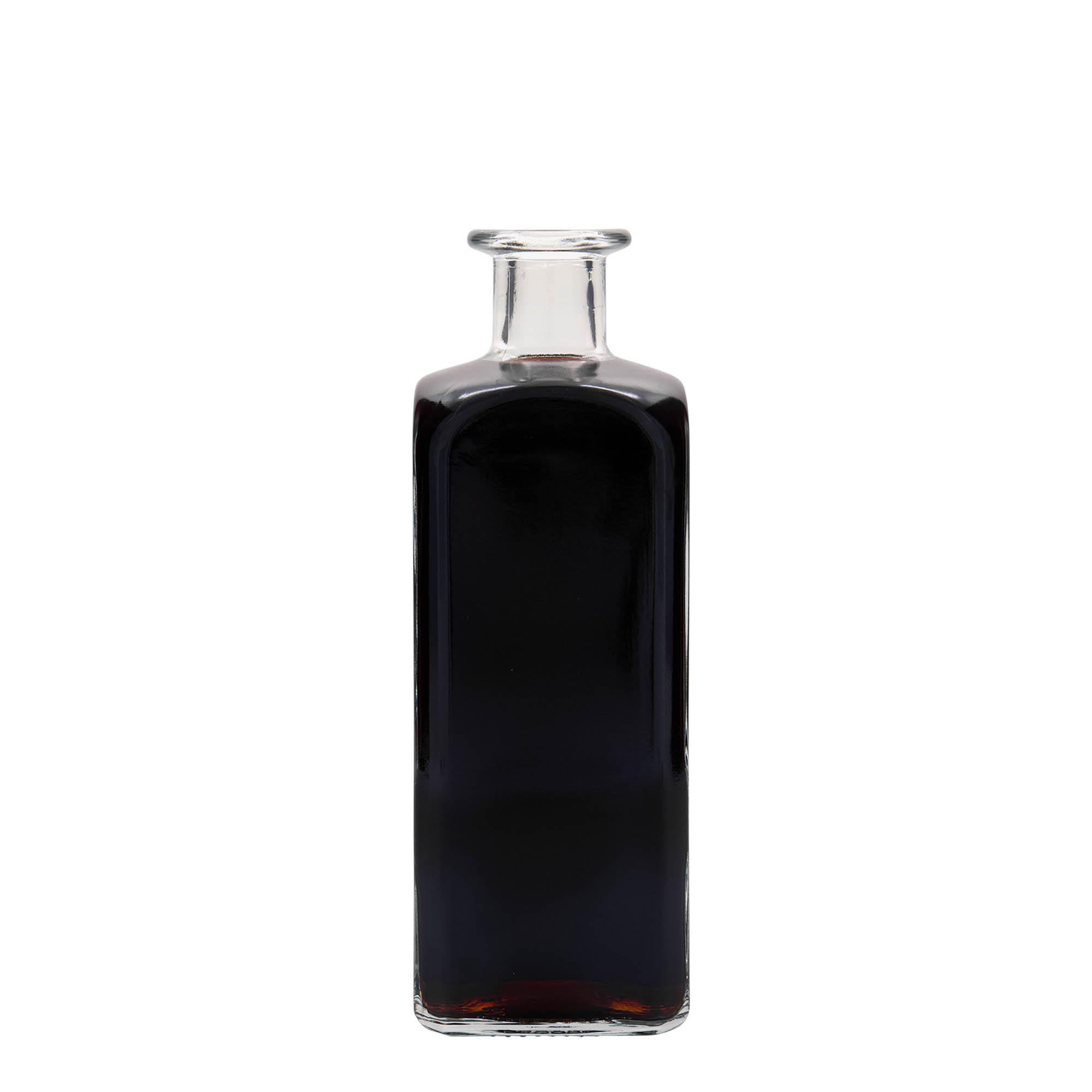 500 ml glass bottle Apothecary Carré, square, opening: cork