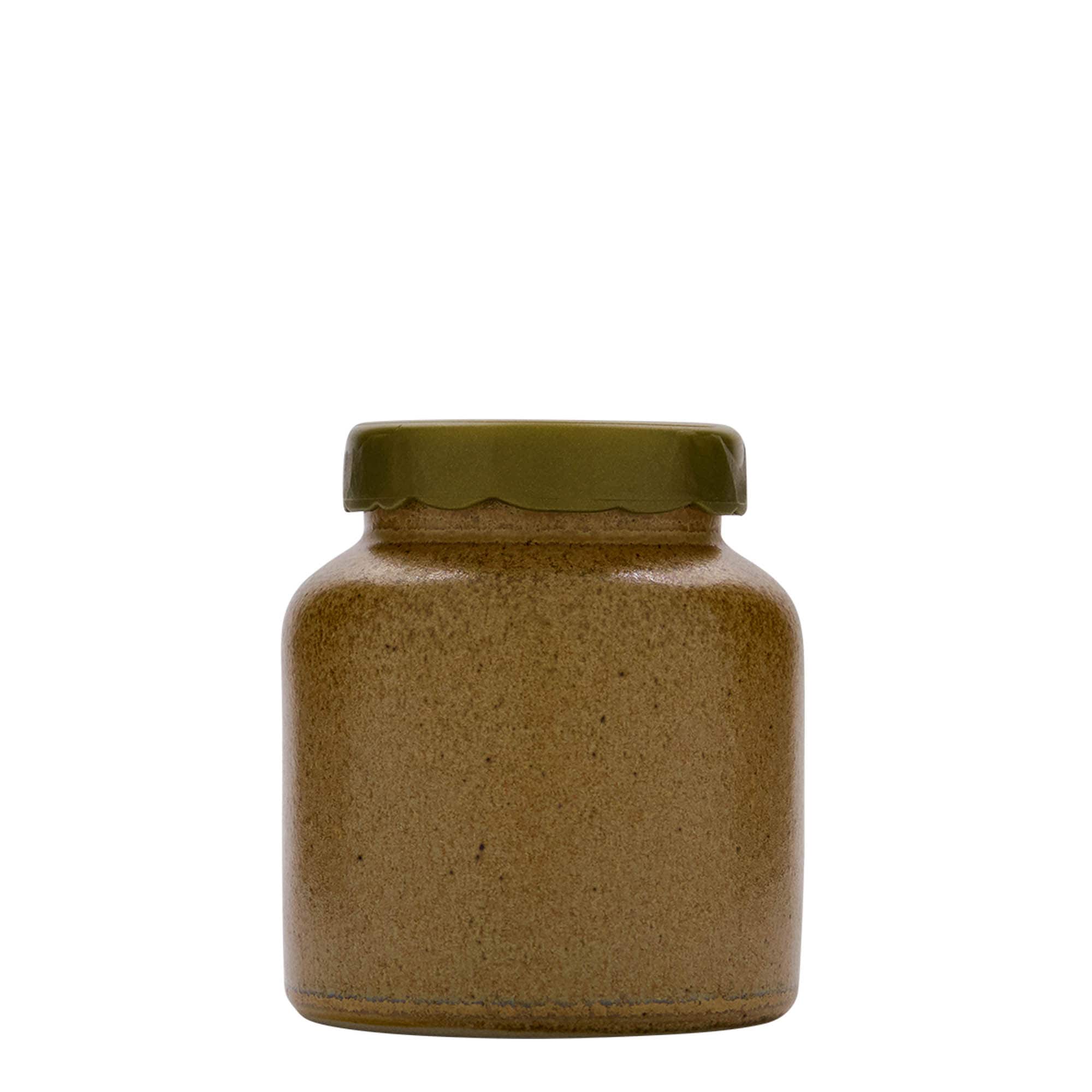 270 ml stoneware pot, ceramic, brown-crystal, opening: slip lid