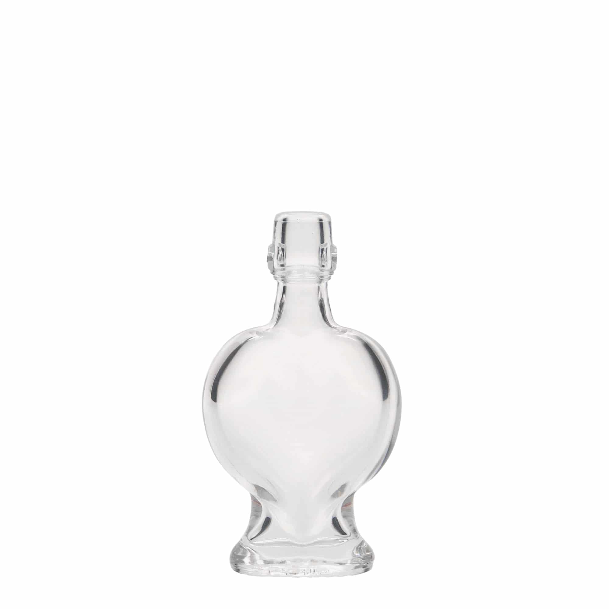 40 ml glass bottle 'Heart', opening: swing top closure