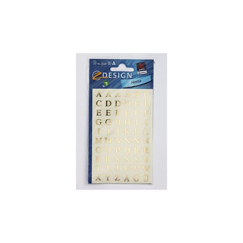 Zweckform Stickers ‘Alphabet’, rectangular, plastic, gold