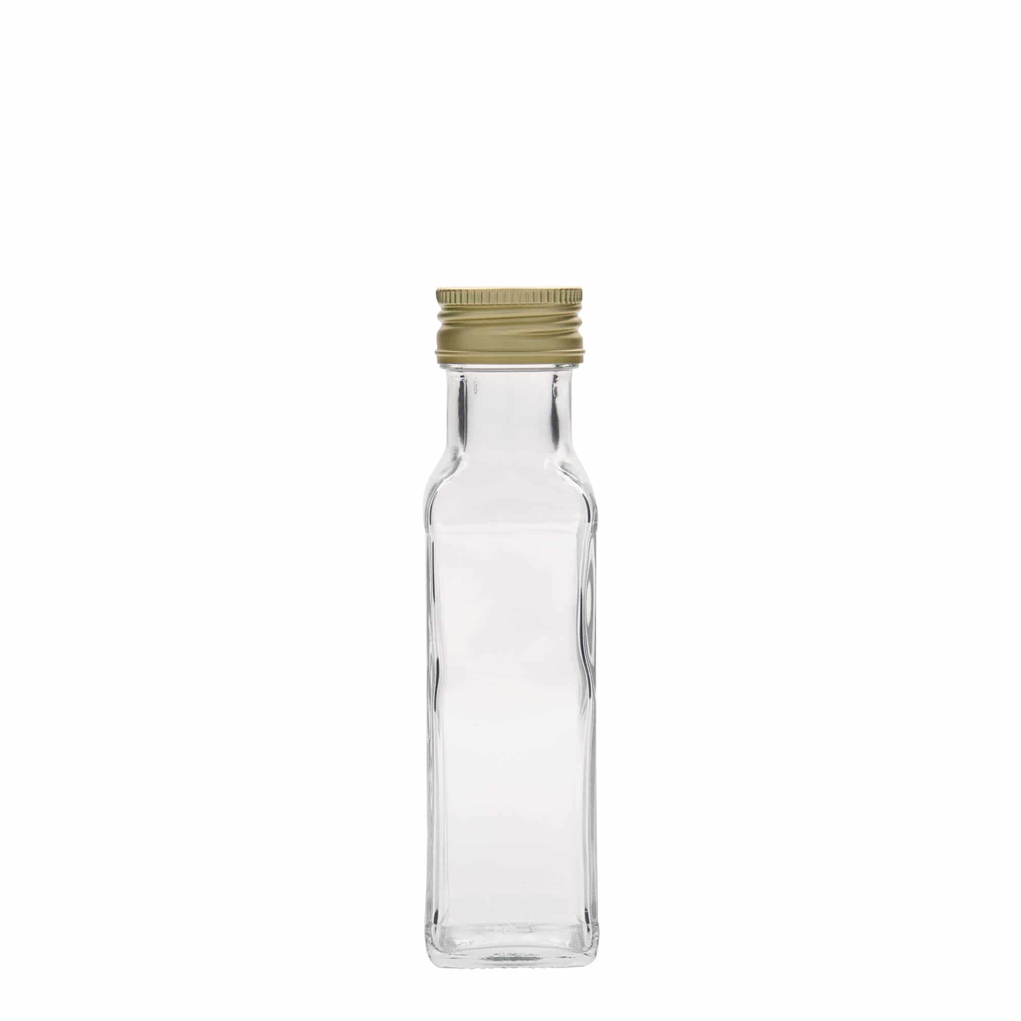 100 ml glass bottle 'Marasca', square, opening: PP 31.5