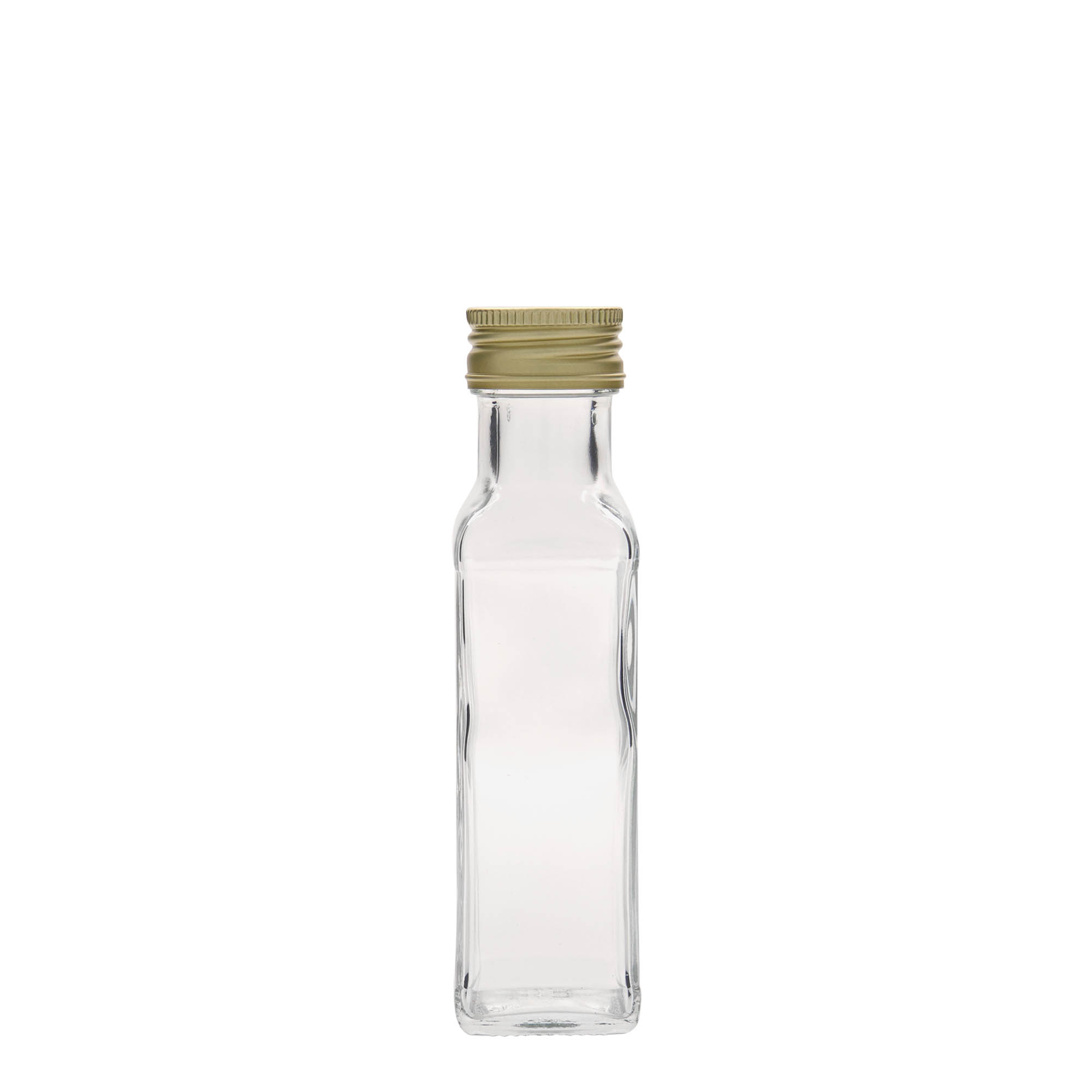 100 ml glass bottle ‘Marasca’, square, opening: PP 31.5