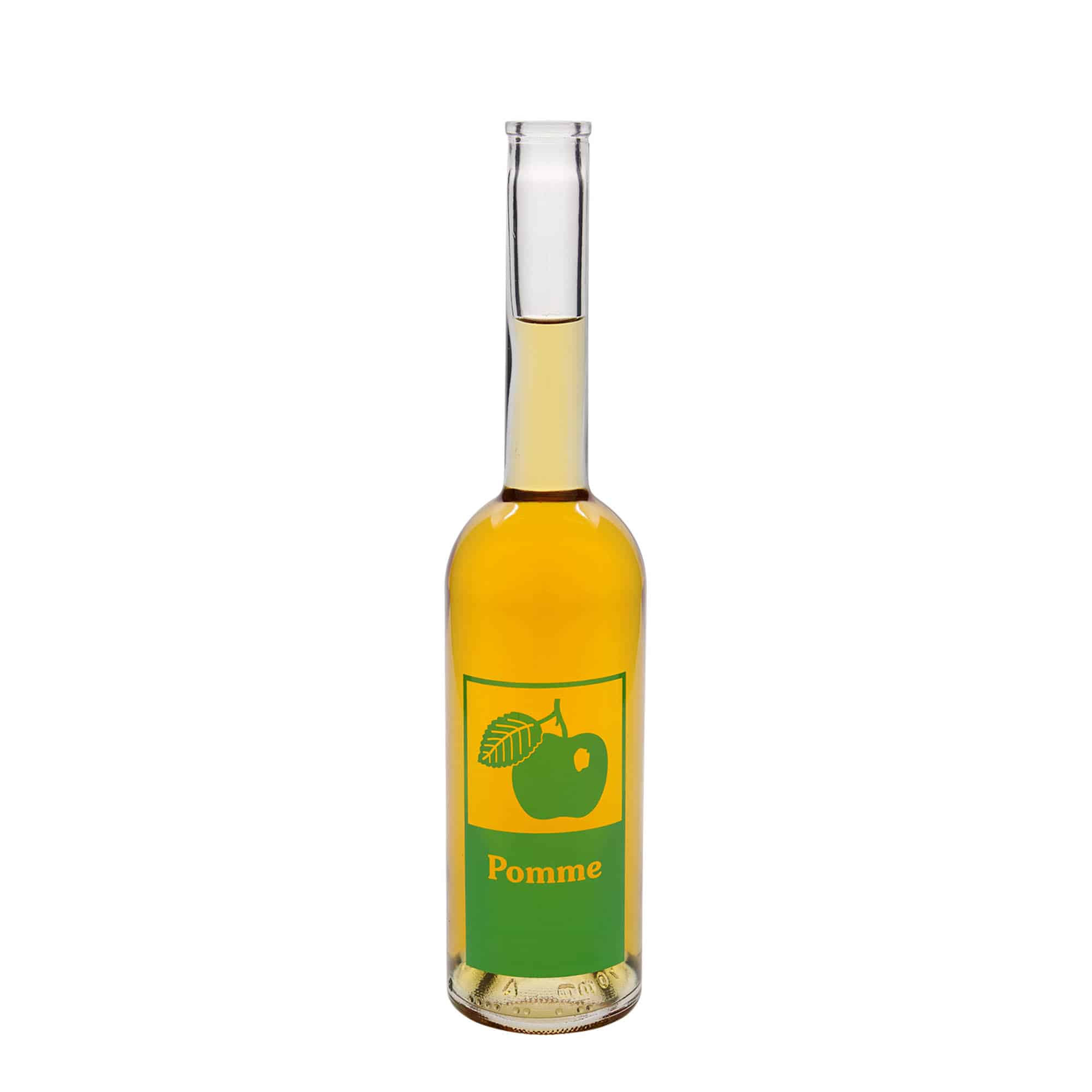 500 ml glass bottle ‘Opera’, design: apple, opening: cork