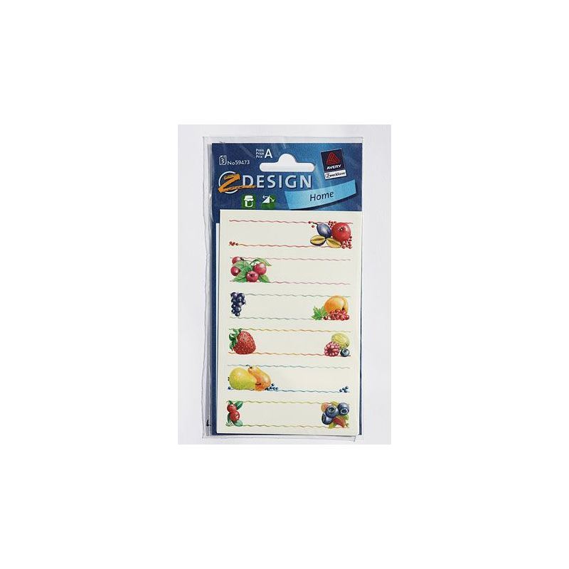 Zweckform labels 'Fruit', rectangular, paper, multicoloured Zweckform labels 'Fruit', rectangular, paper, multicoloured