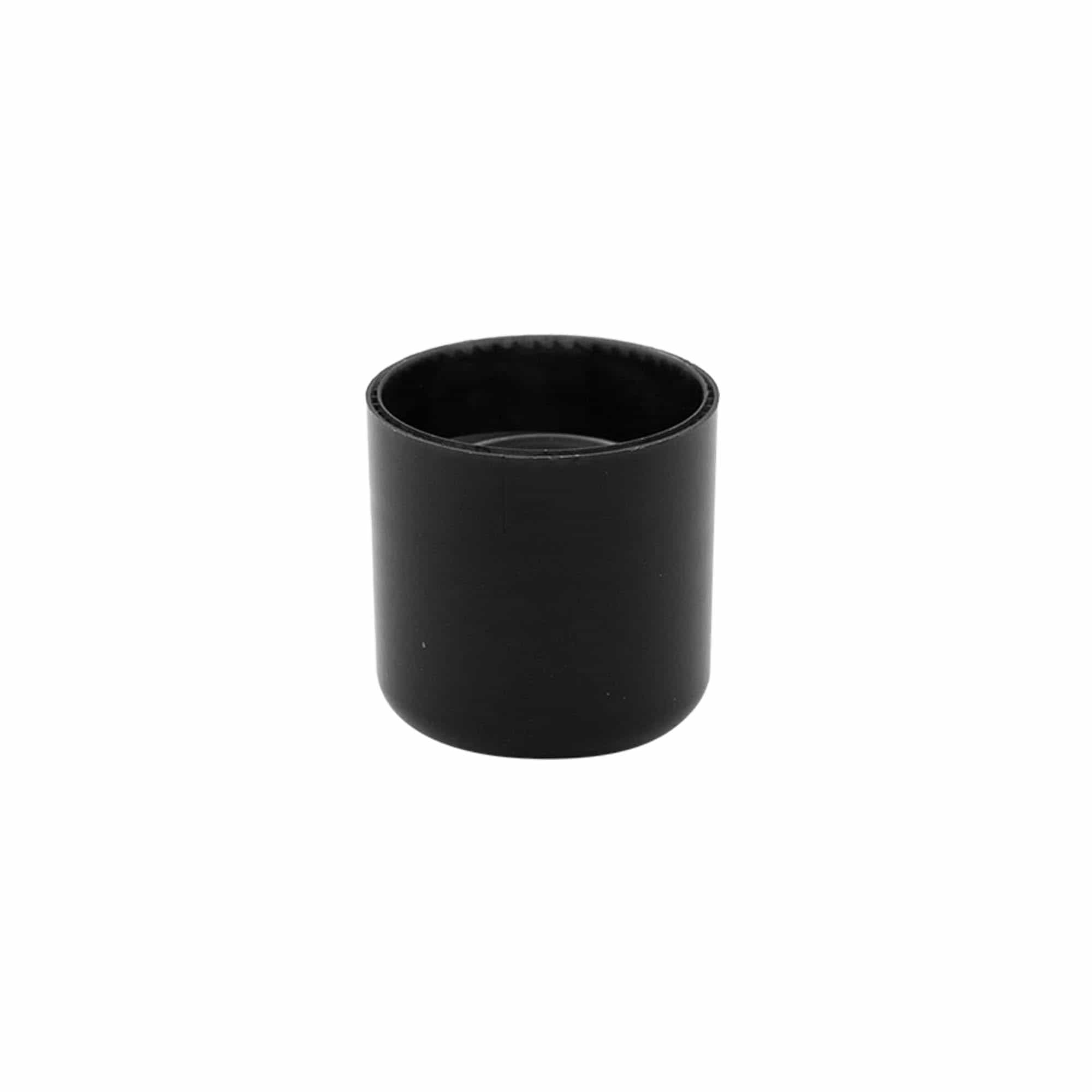 Screw cap with syringe insert, PP plastic, black, for opening: 24/410