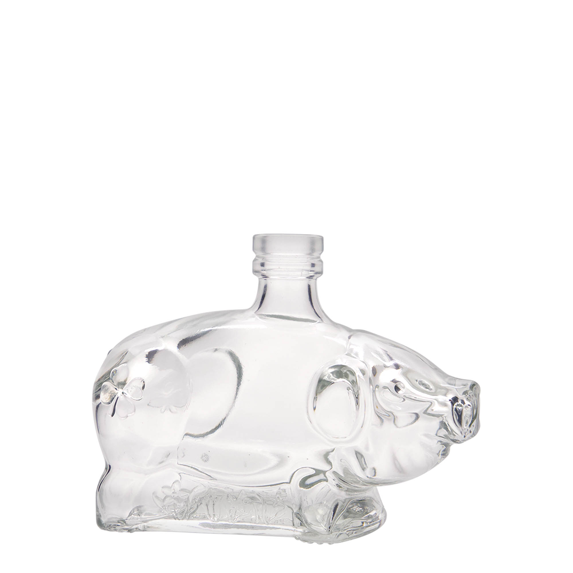200 ml glass bottle 'Lucky Piglet', opening: cork