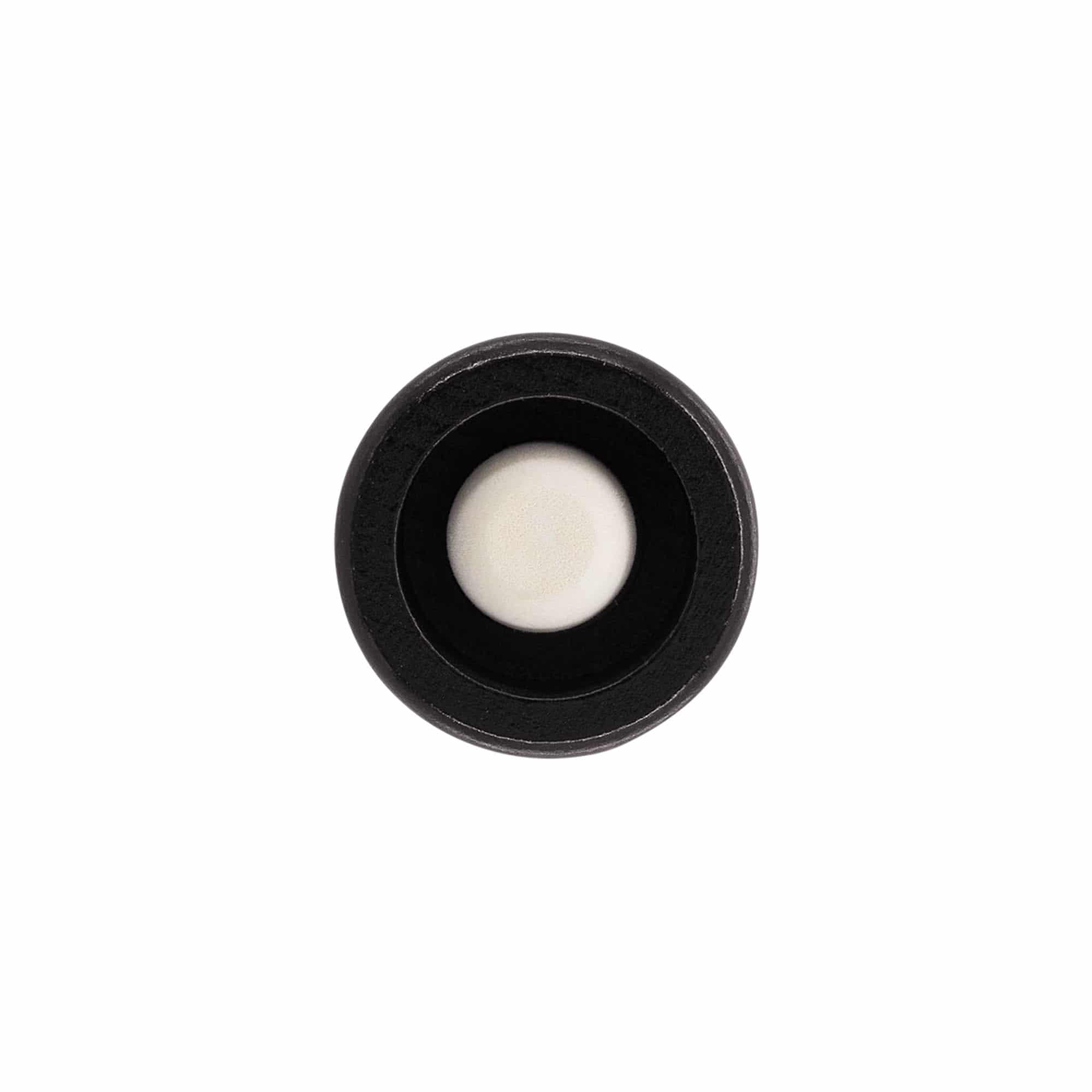 Handle cork 19 mm "Melon", wood/PE, black, for opening: cork Handle cork 19 mm "Melon", wood/PE, black, for opening: cork