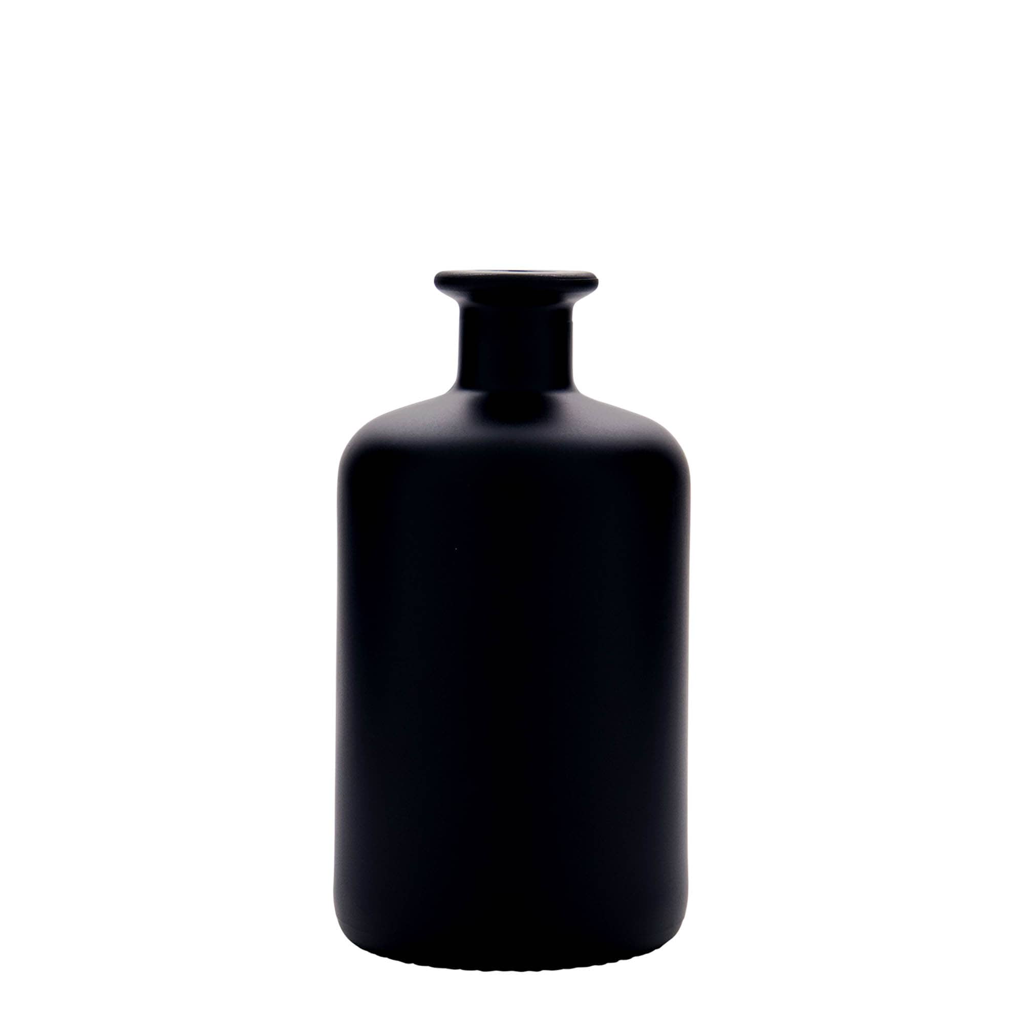 500 ml glass bottle apothecary, black, opening: cork