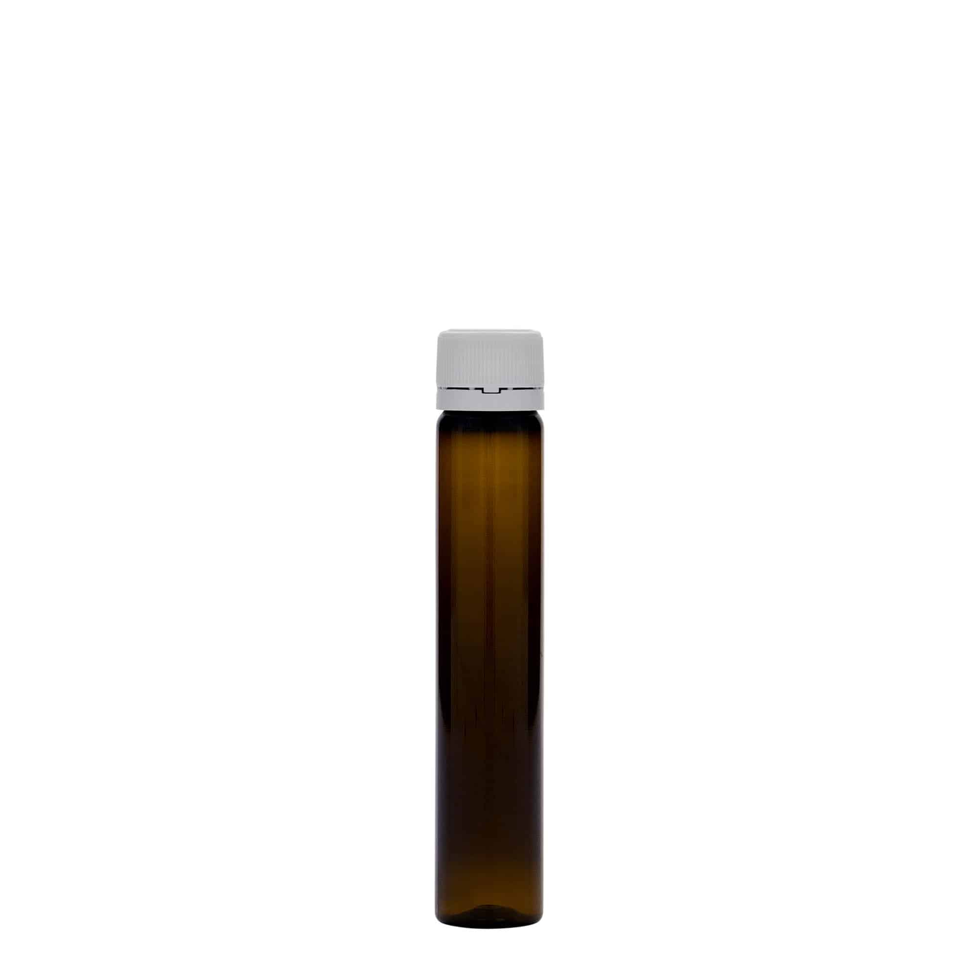 25 ml PET tube, plastic, brown, closure: screw cap