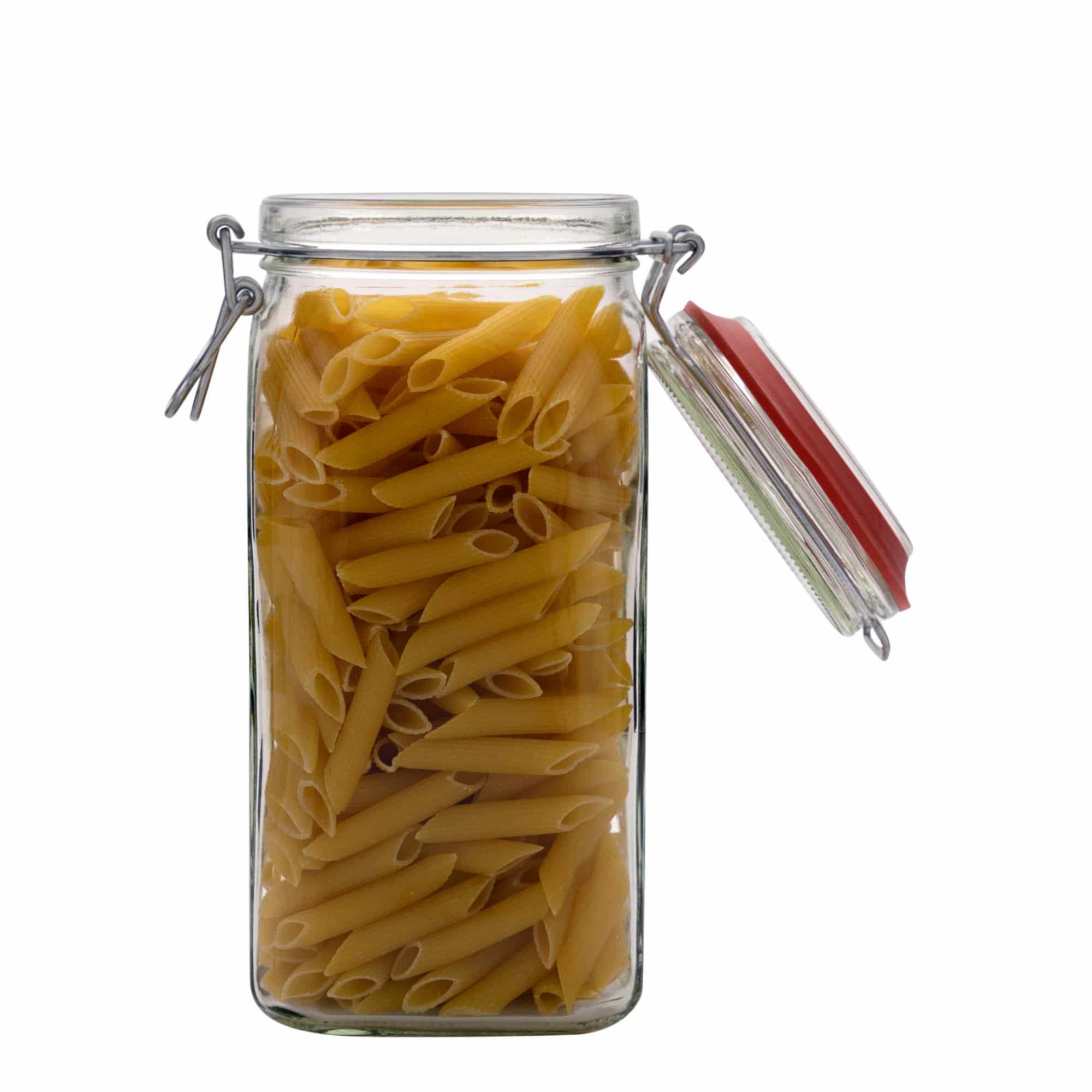 1,540 ml wire bail jar, square, opening: wire bail closure