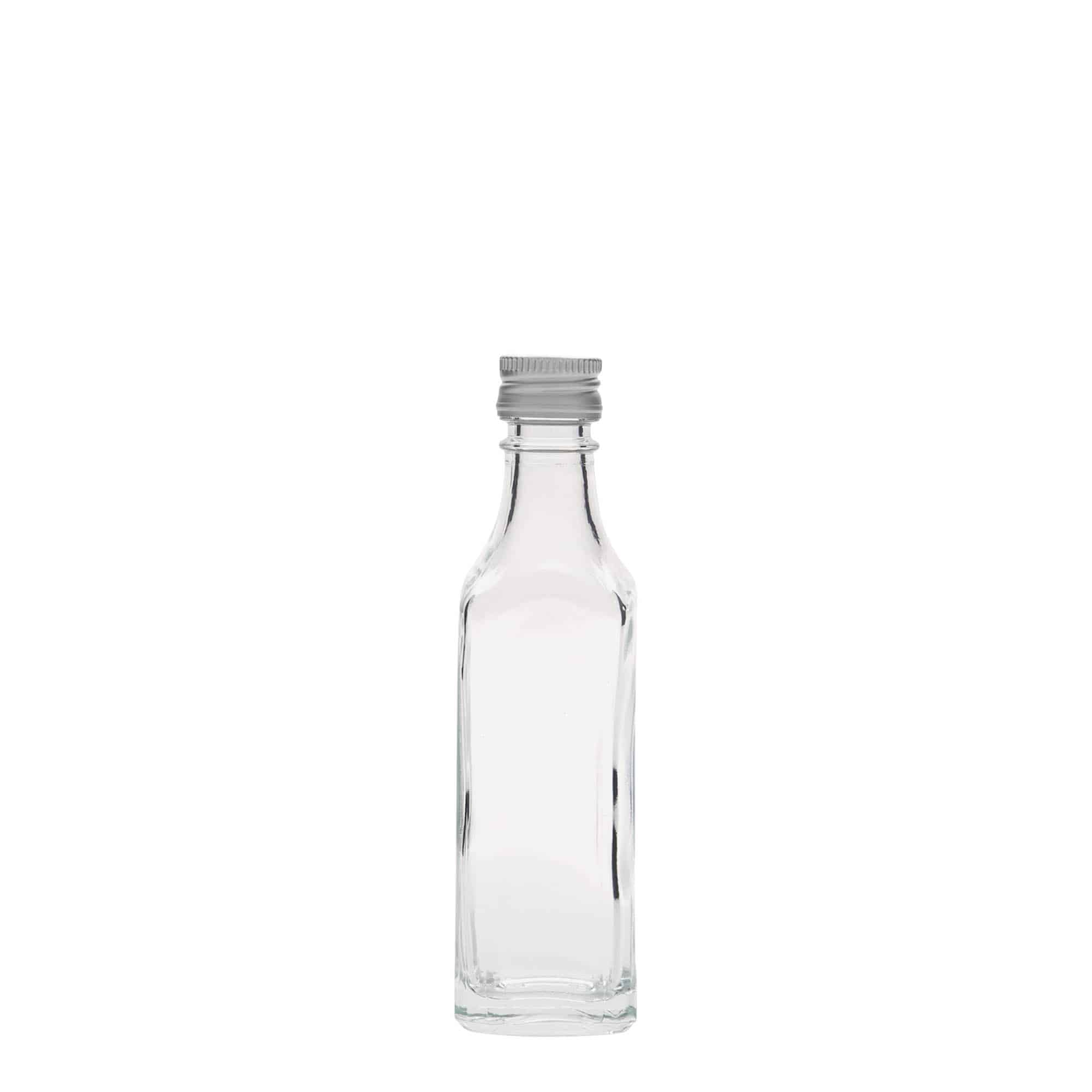 50 ml glass bottle ‘Siena’, square, neck: PP 18